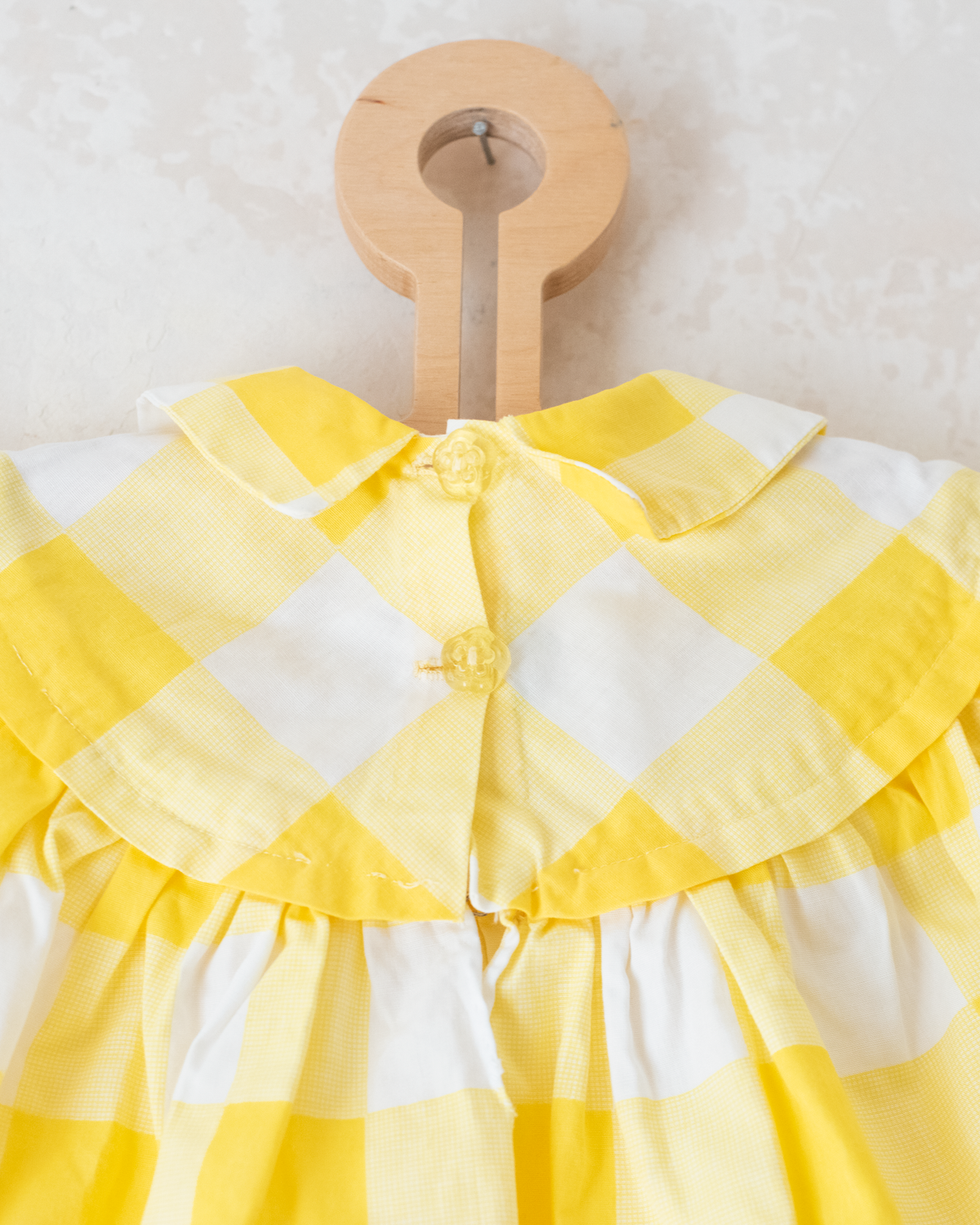 Yellow and white checkered dress | 12-18 months