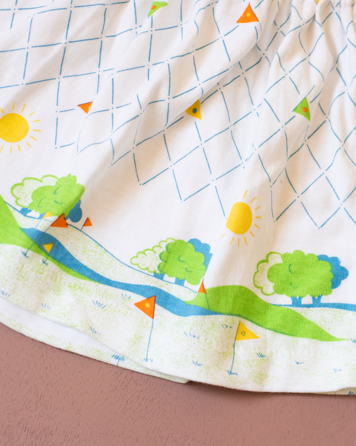 Skirt with a view and trees | French deadstock | 3-4 years