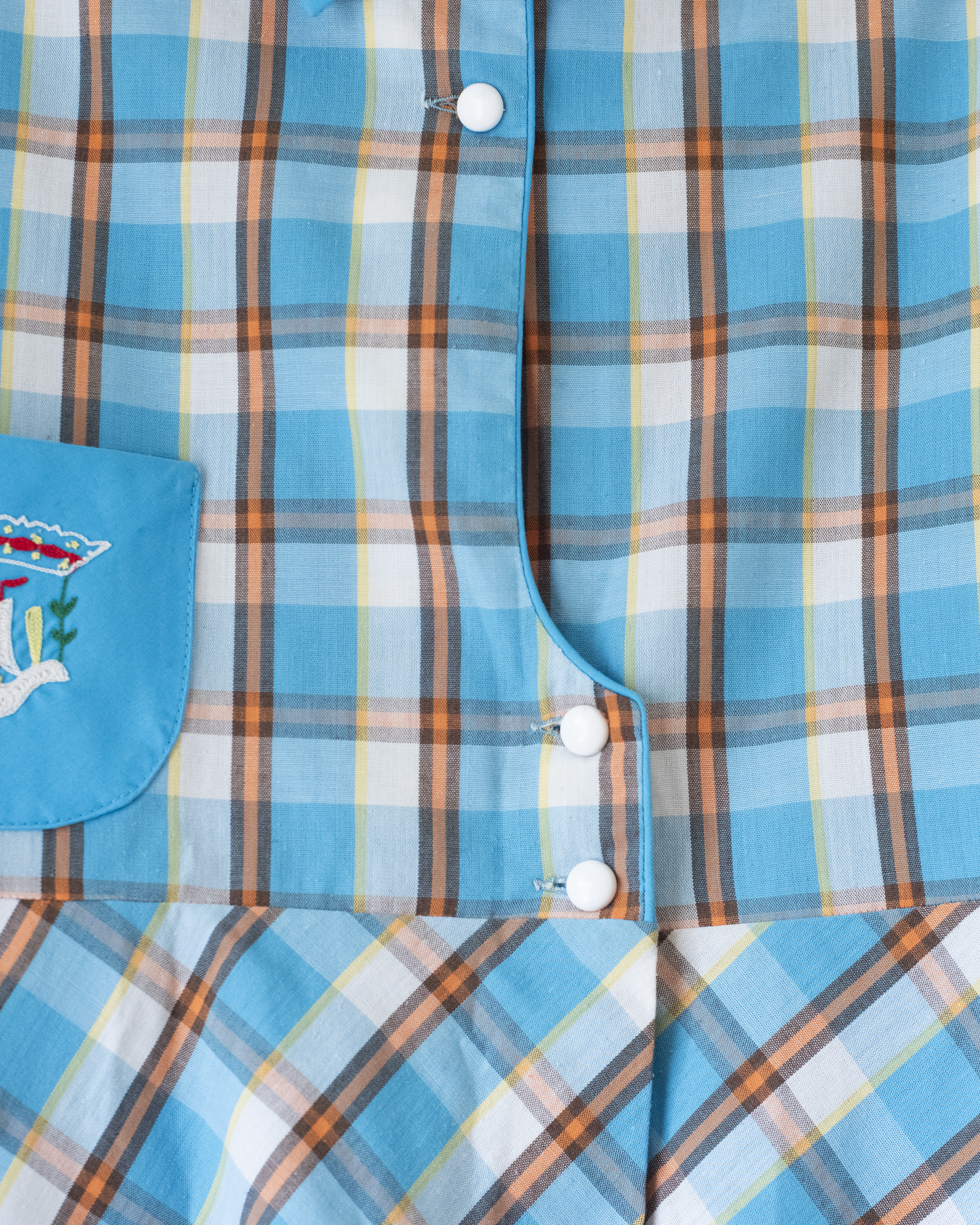 טוניקה משובצת מהסיקסטיז עם כיס רקום | 5-6 שנים