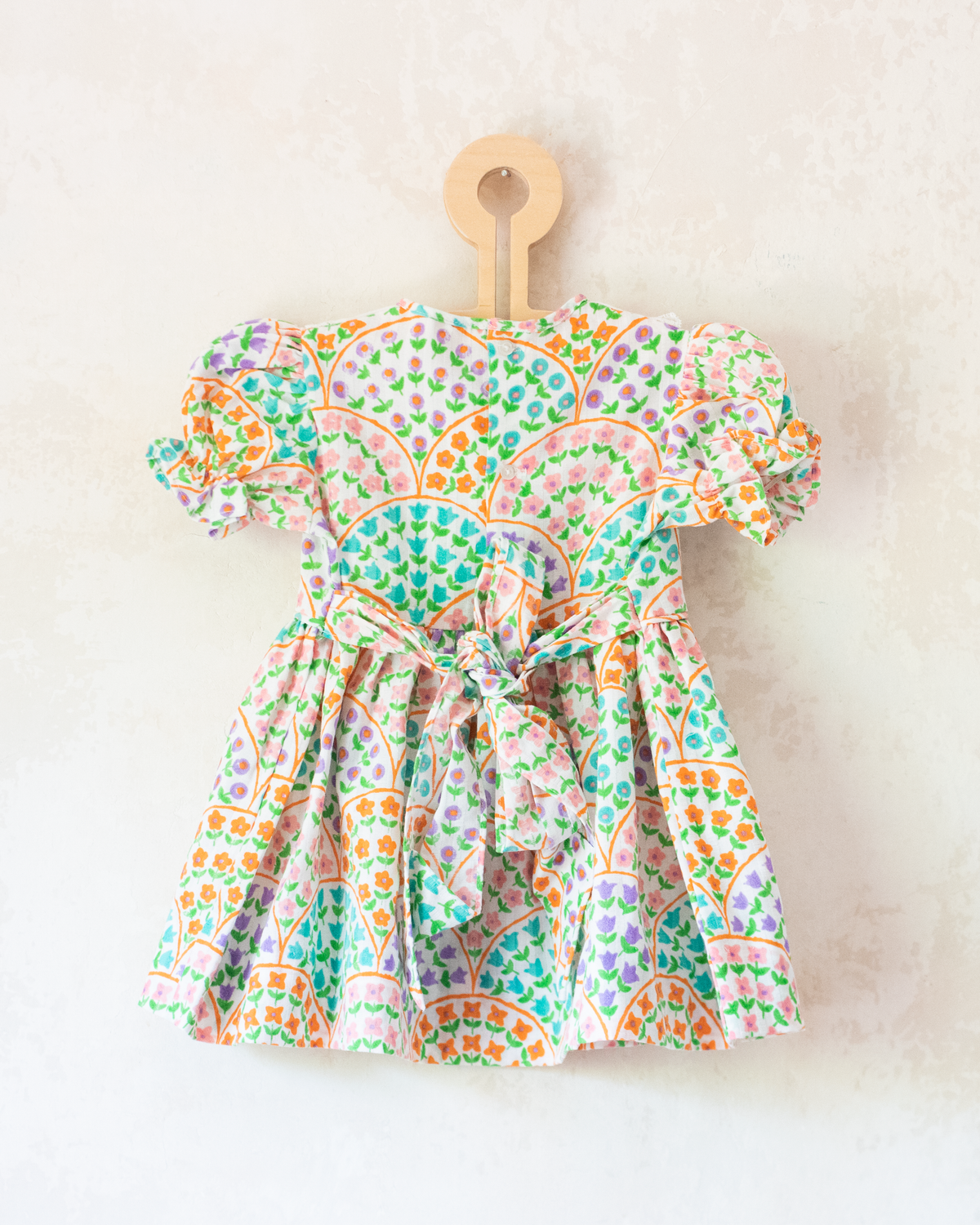 Floral dress with white collar and lace | 9-12 months