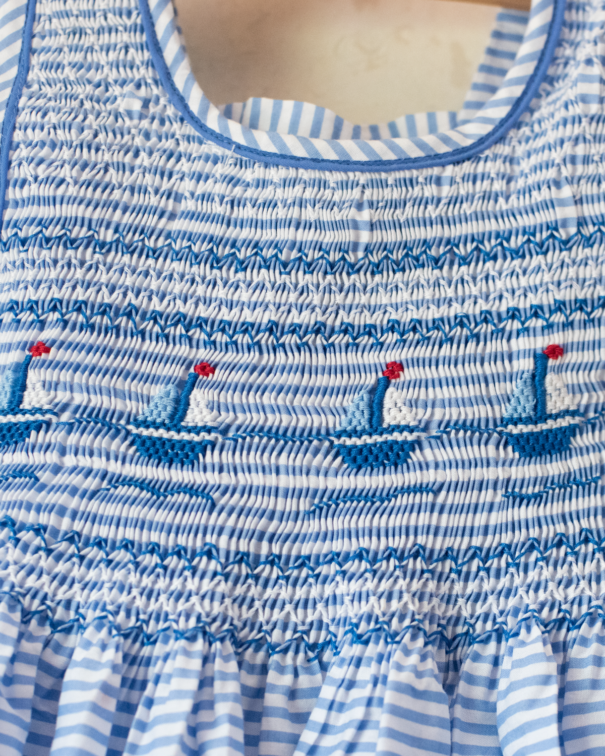 Dress with stripes and embroidered sailboats | 2-3 years