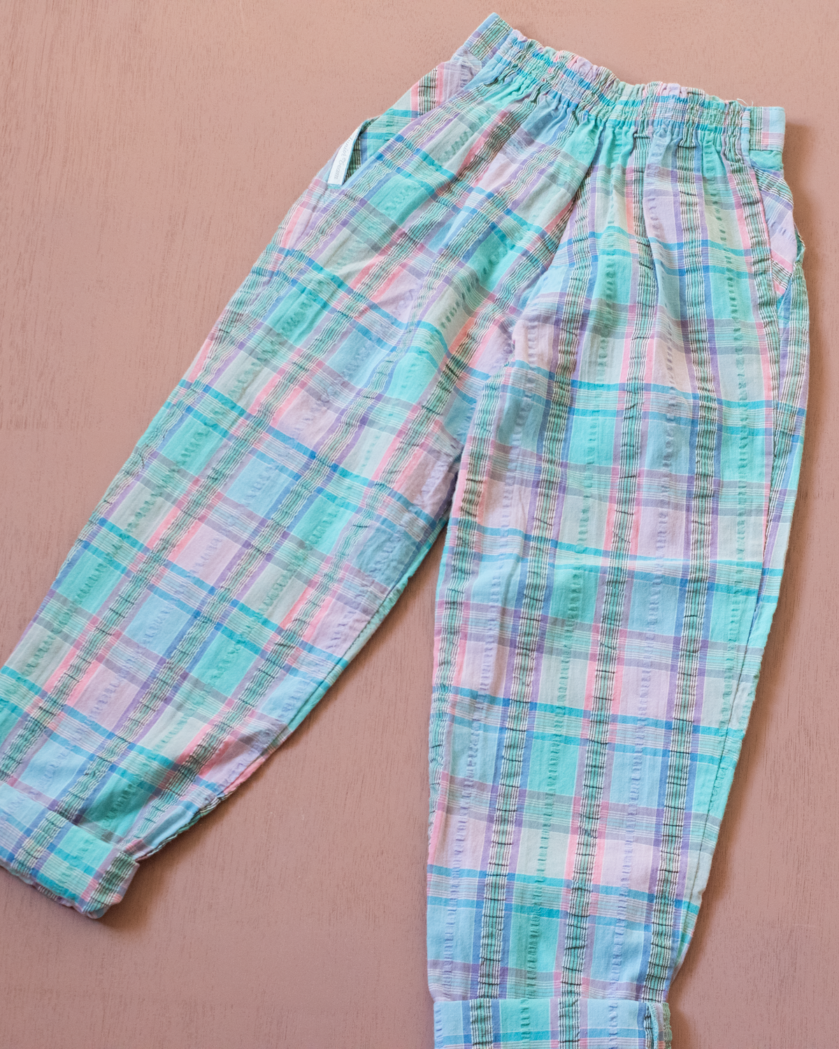 Plaid "Crinkled" Long Trousers | 5-6 Years