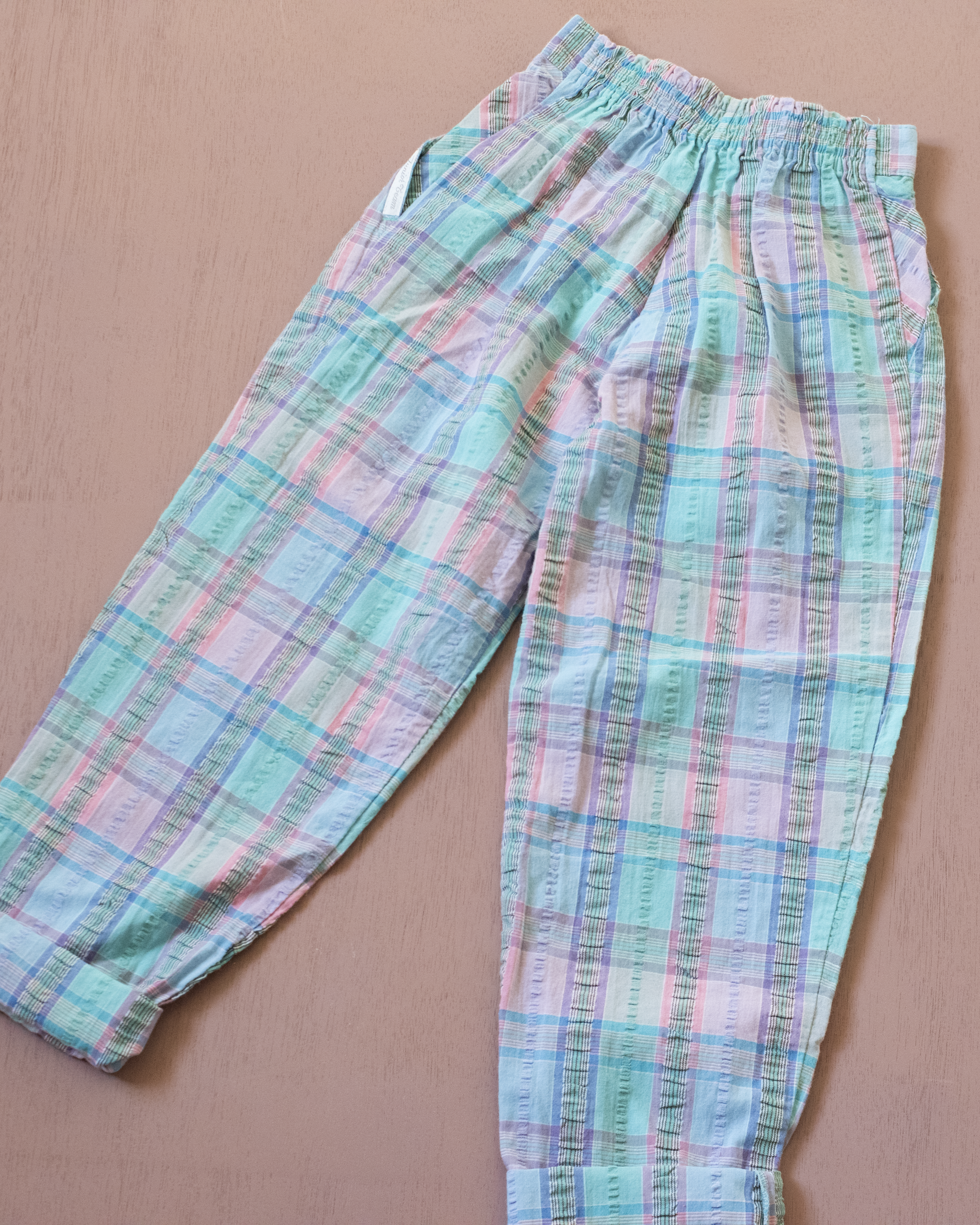 מכנסיים ארוכים משובצים ׳׳מקומטים׳׳ | 5-6 שנים