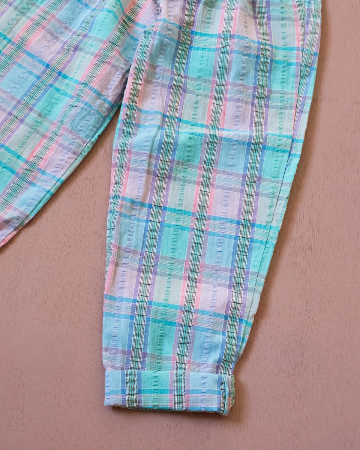 Plaid "Crinkled" Long Trousers | 5-6 Years