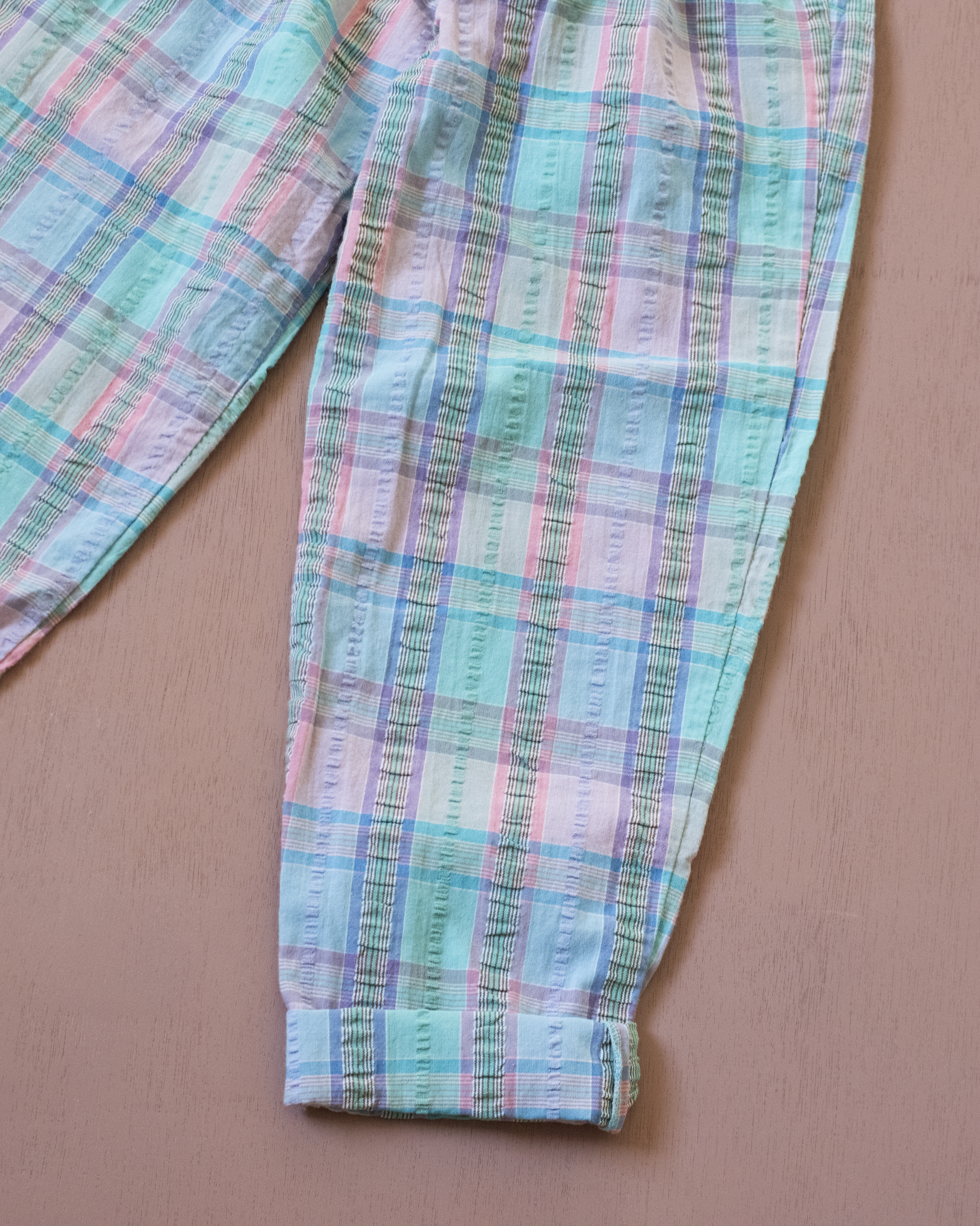 מכנסיים ארוכים משובצים ׳׳מקומטים׳׳ | 5-6 שנים