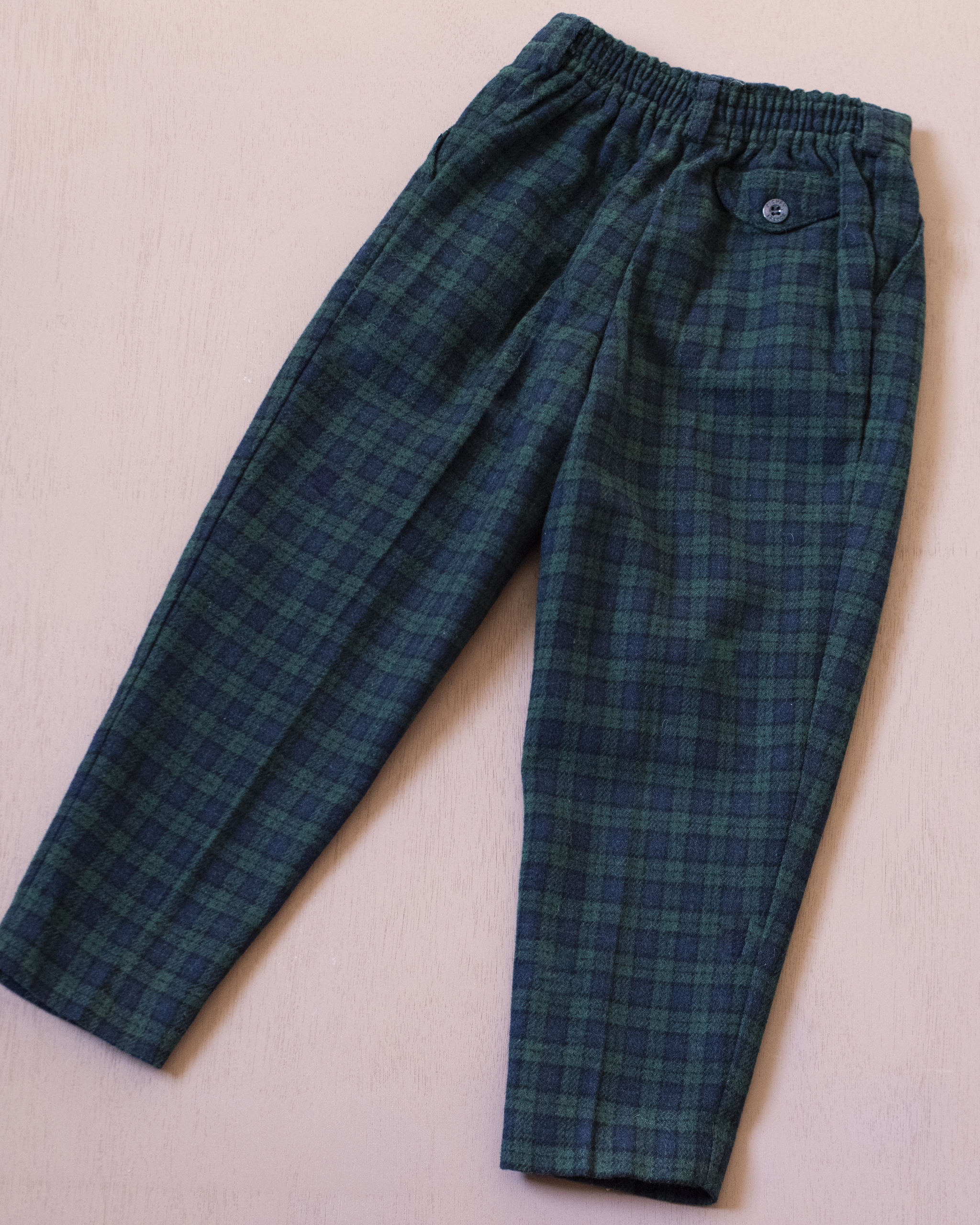 מכנסי צמר ארוכים משובצים | דד סטוק צרפתי | 3-4 שנים
