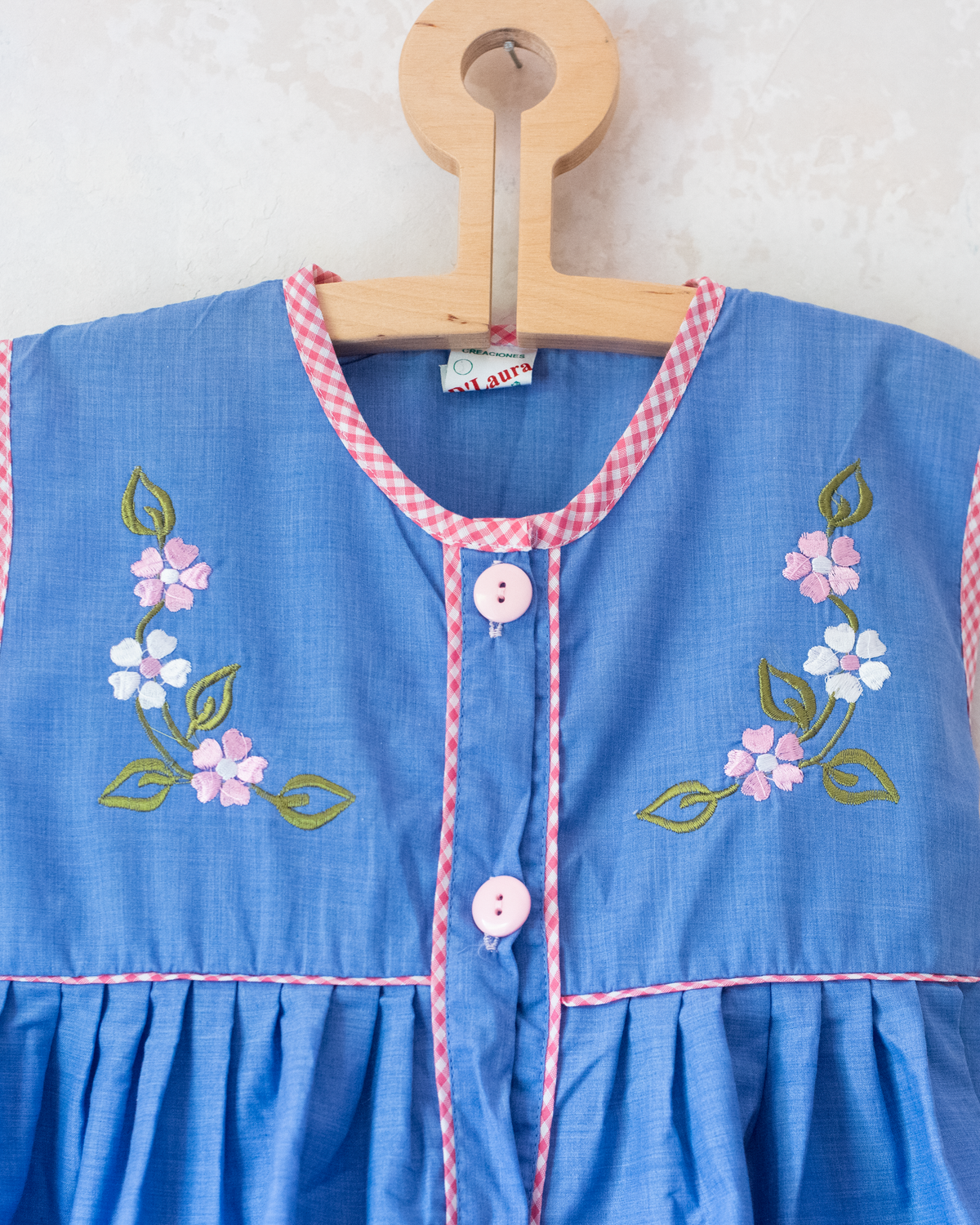 Blue dress from Italy with embroidered flowers | 5-6 years