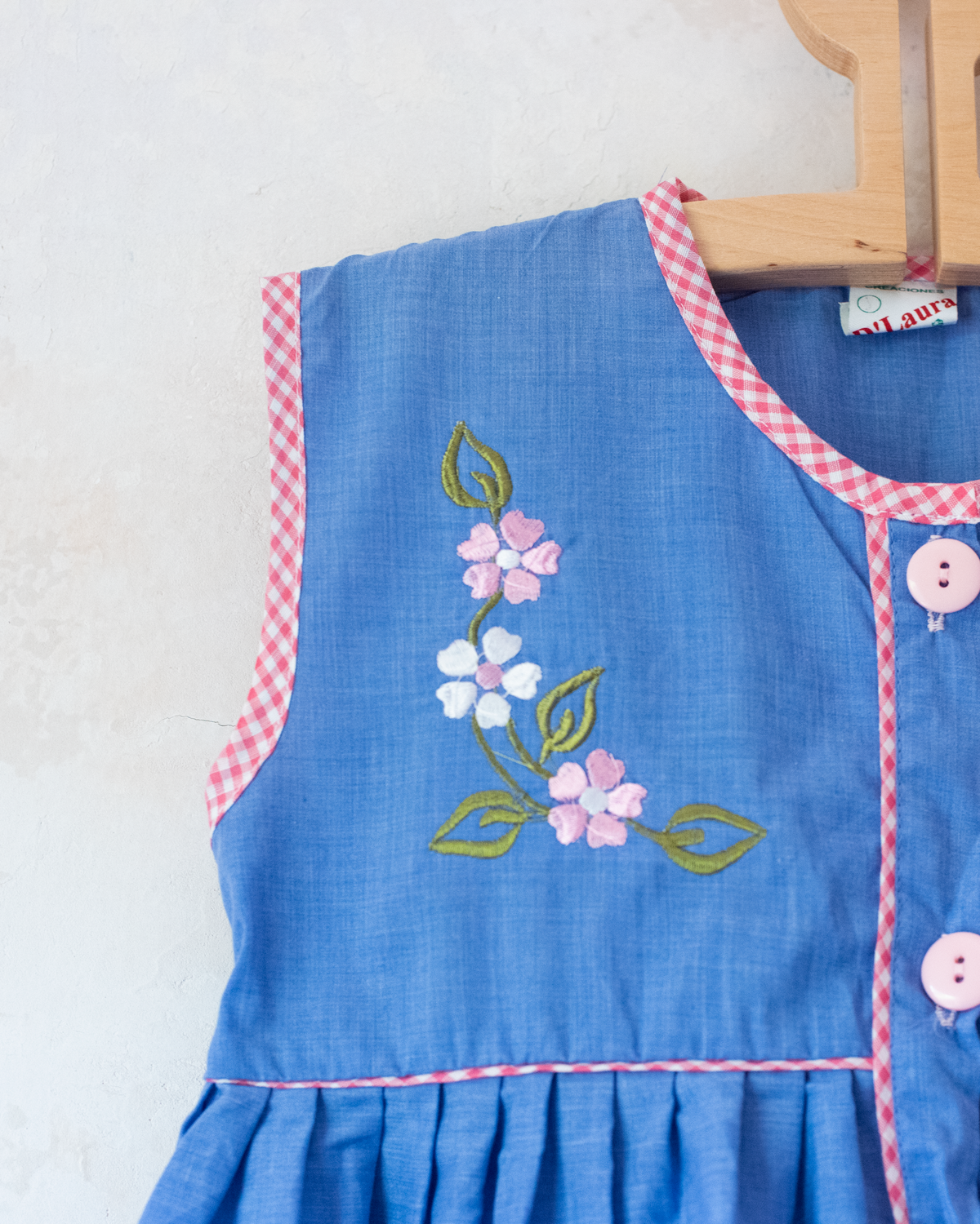 Blue dress from Italy with embroidered flowers | 5-6 years