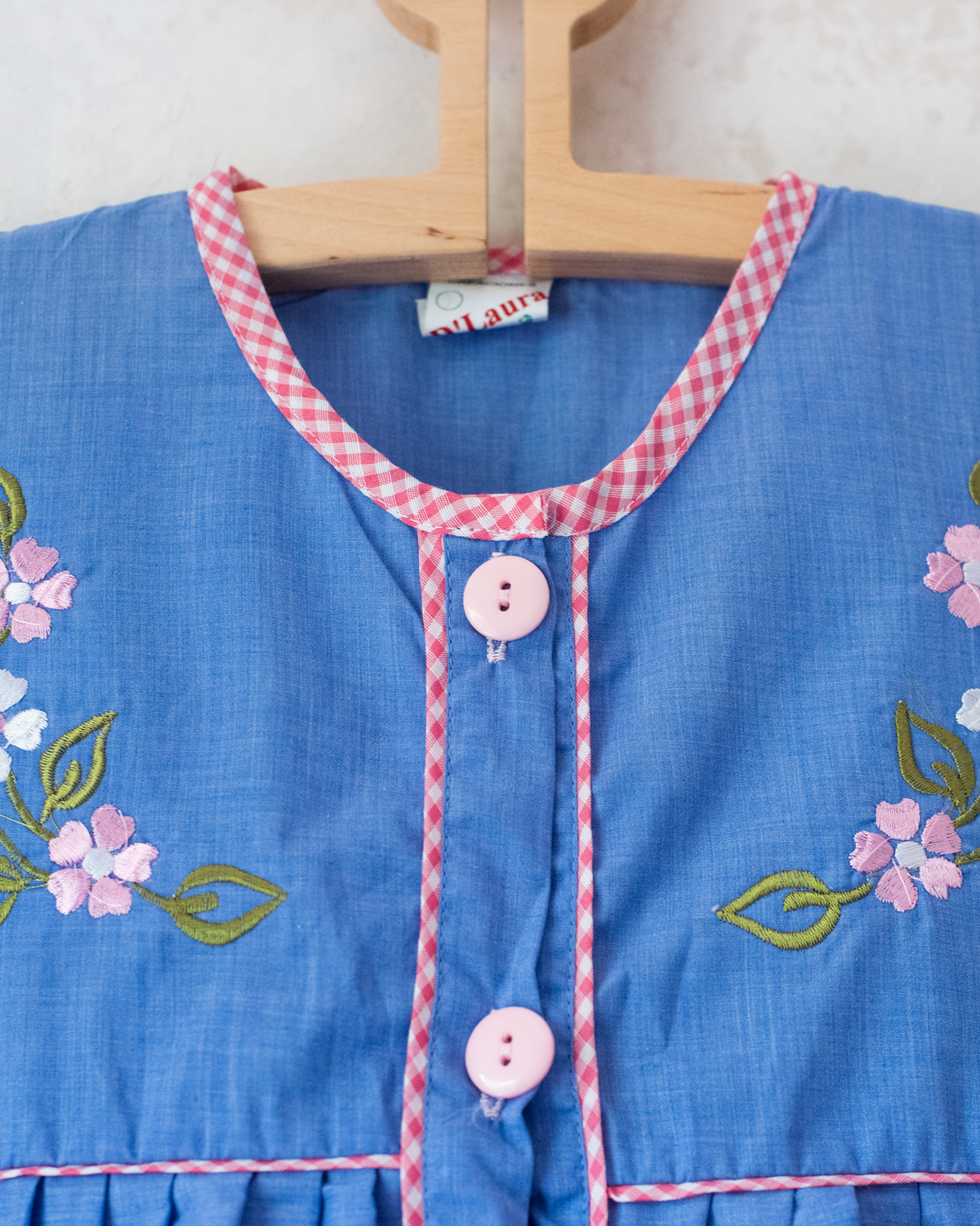 Blue dress from Italy with embroidered flowers | 5-6 years
