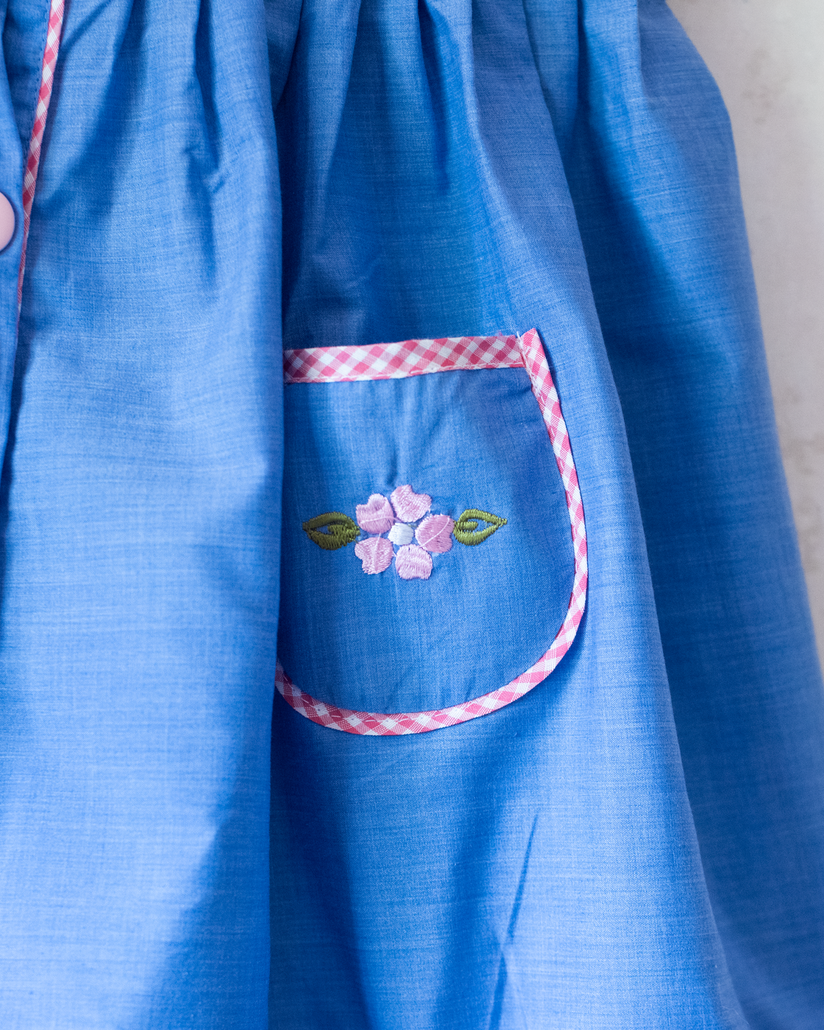 Blue dress from Italy with embroidered flowers | 5-6 years