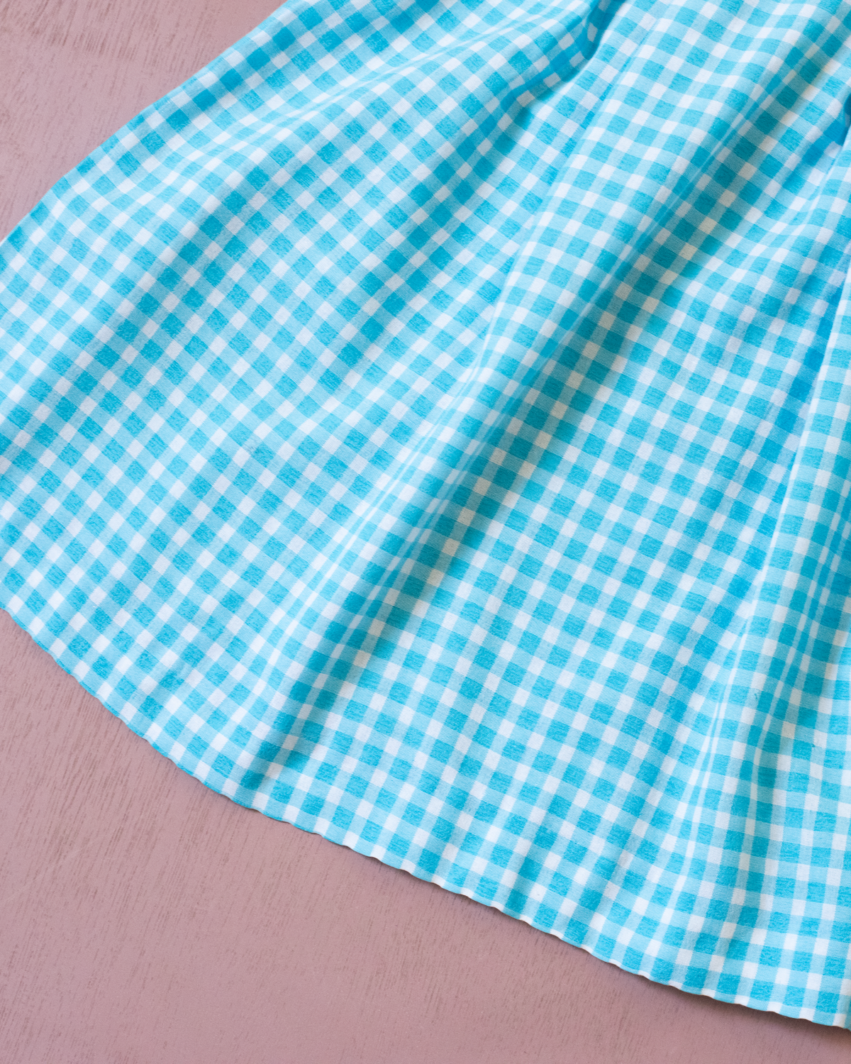 Light blue Spanish dress with checks and flowers | 4-5 years