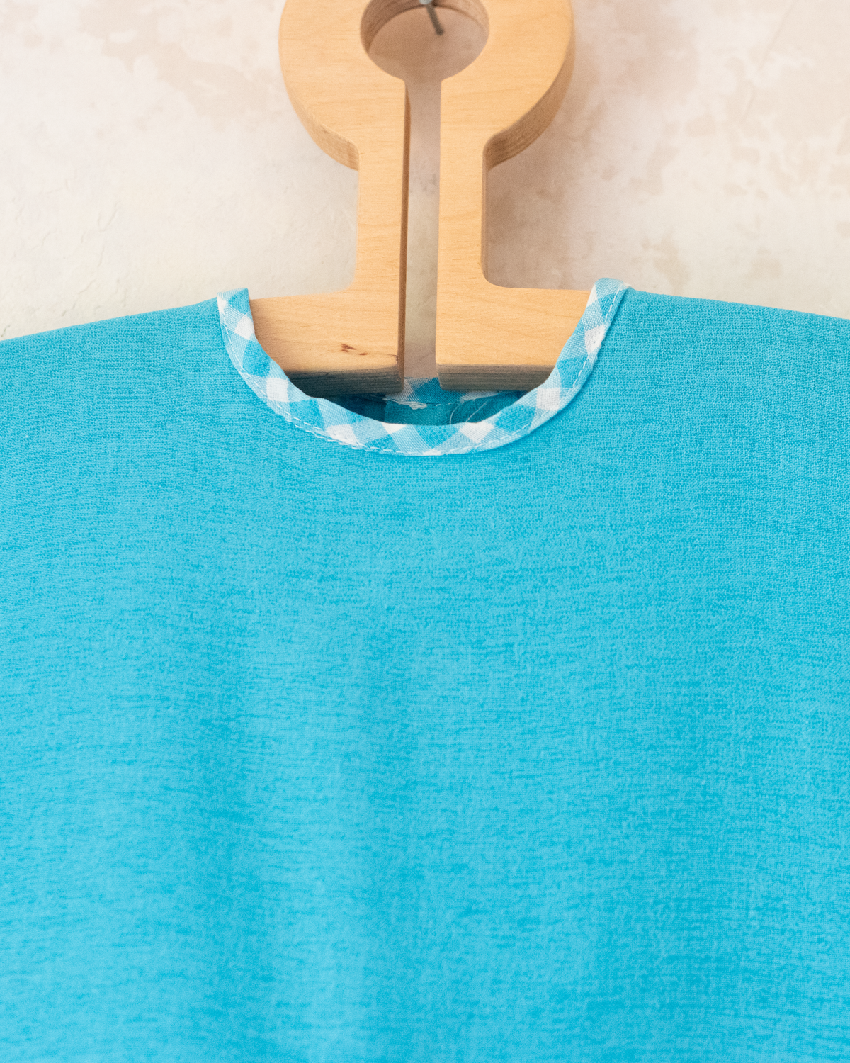 Light blue Spanish dress with checks and flowers | 4-5 years