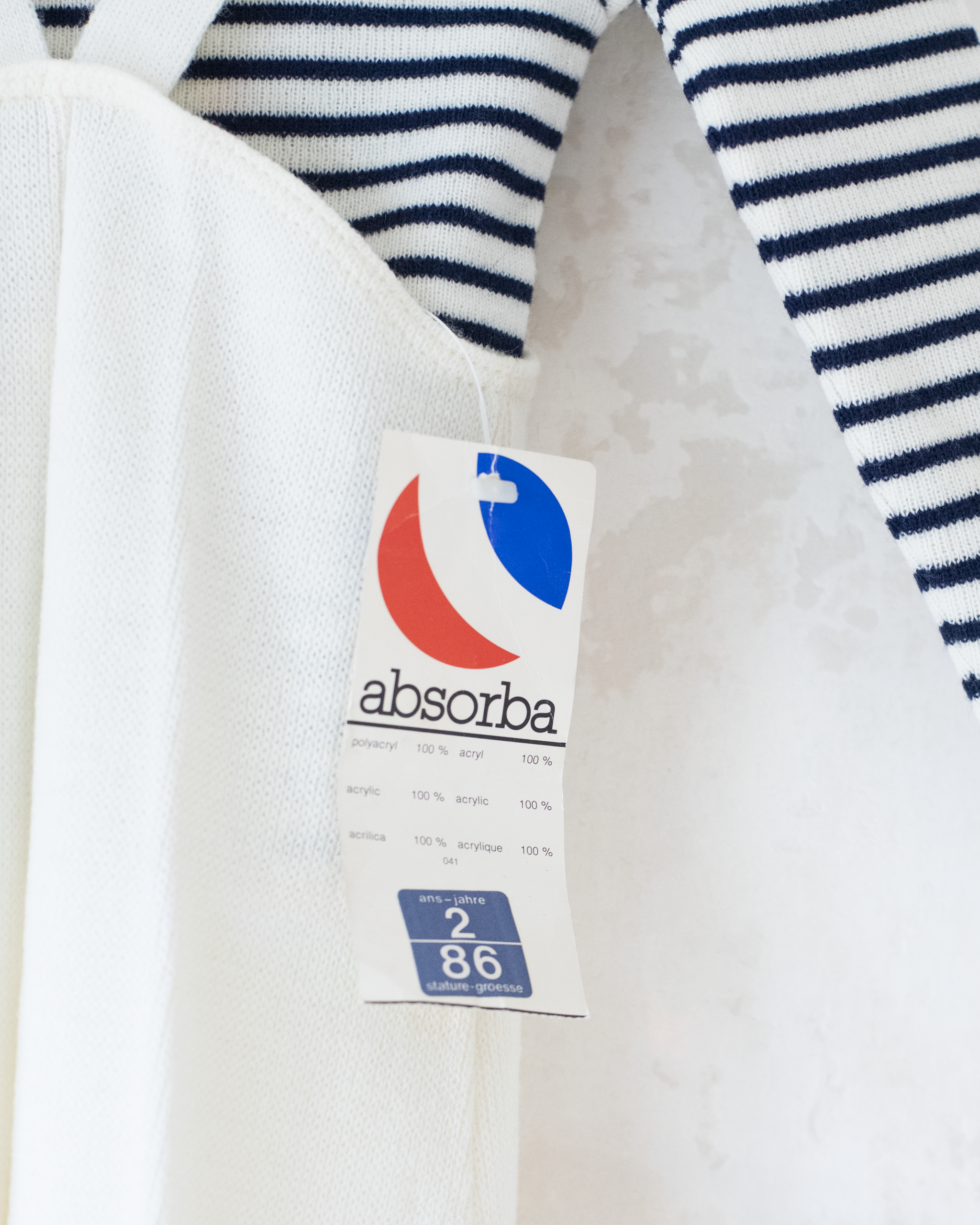 סט אוברול וסוודר עם דולפין | דד סטוק צרפתי מהסבנטיז | 18-24 חודשים