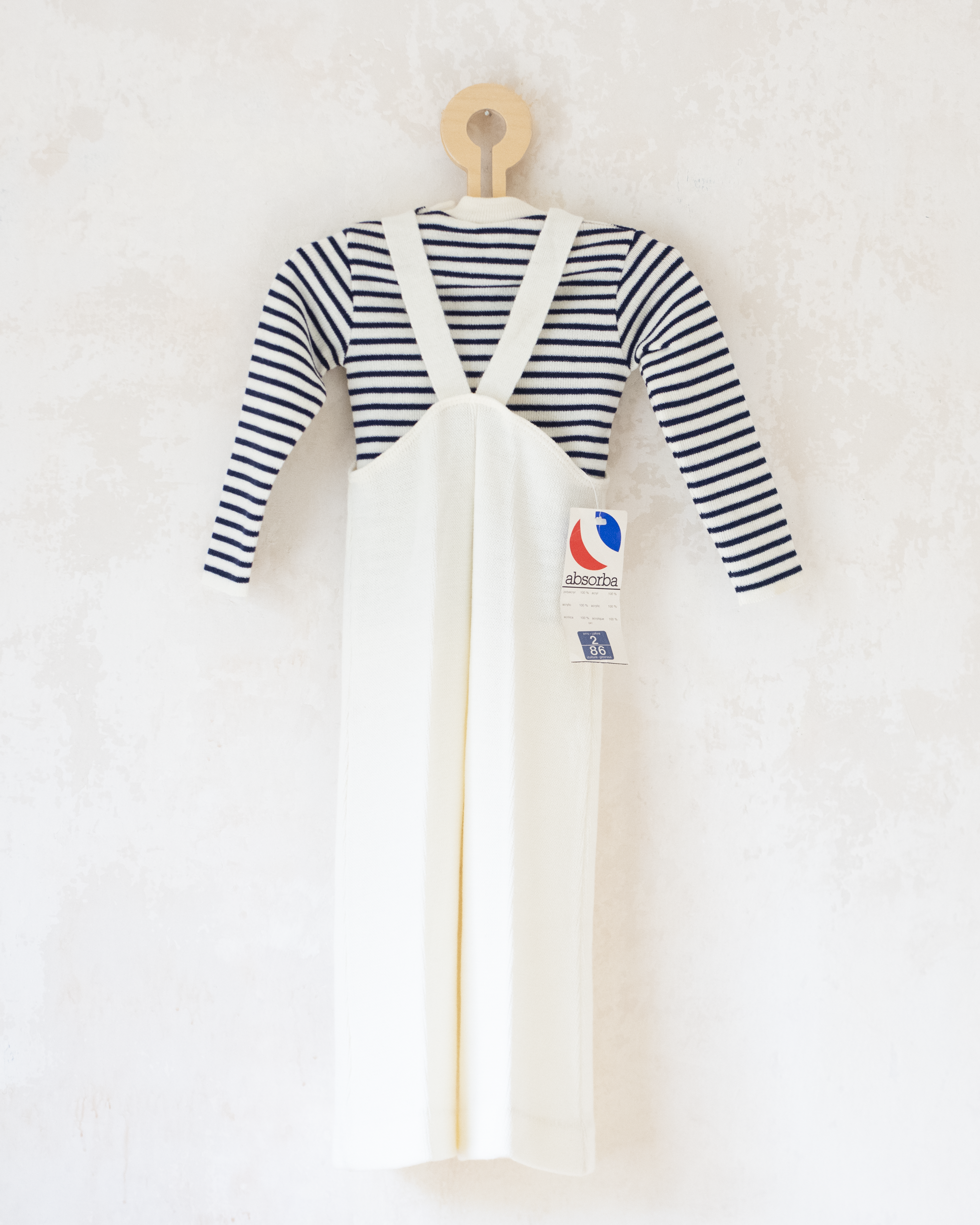 סט אוברול וסוודר עם דולפין | דד סטוק צרפתי מהסבנטיז | 18-24 חודשים