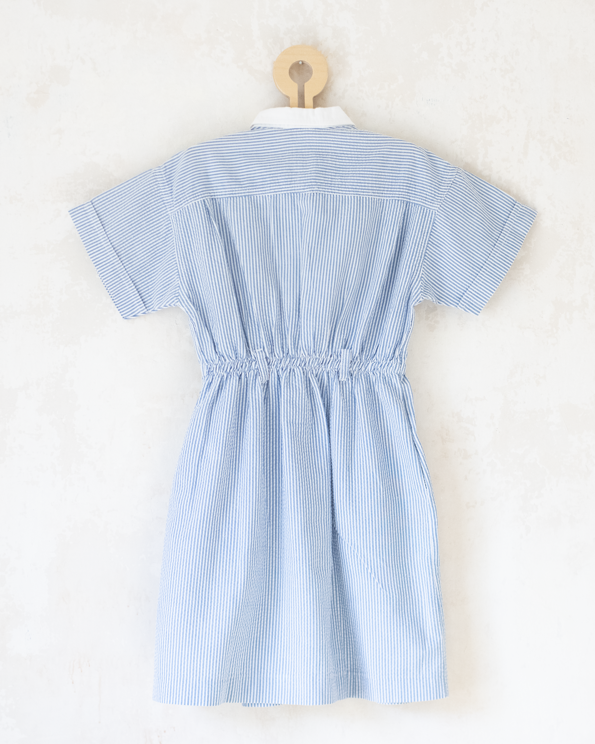 שמלת פסים ופאטצ׳ עם סירות מפרש | 6-7 שנים