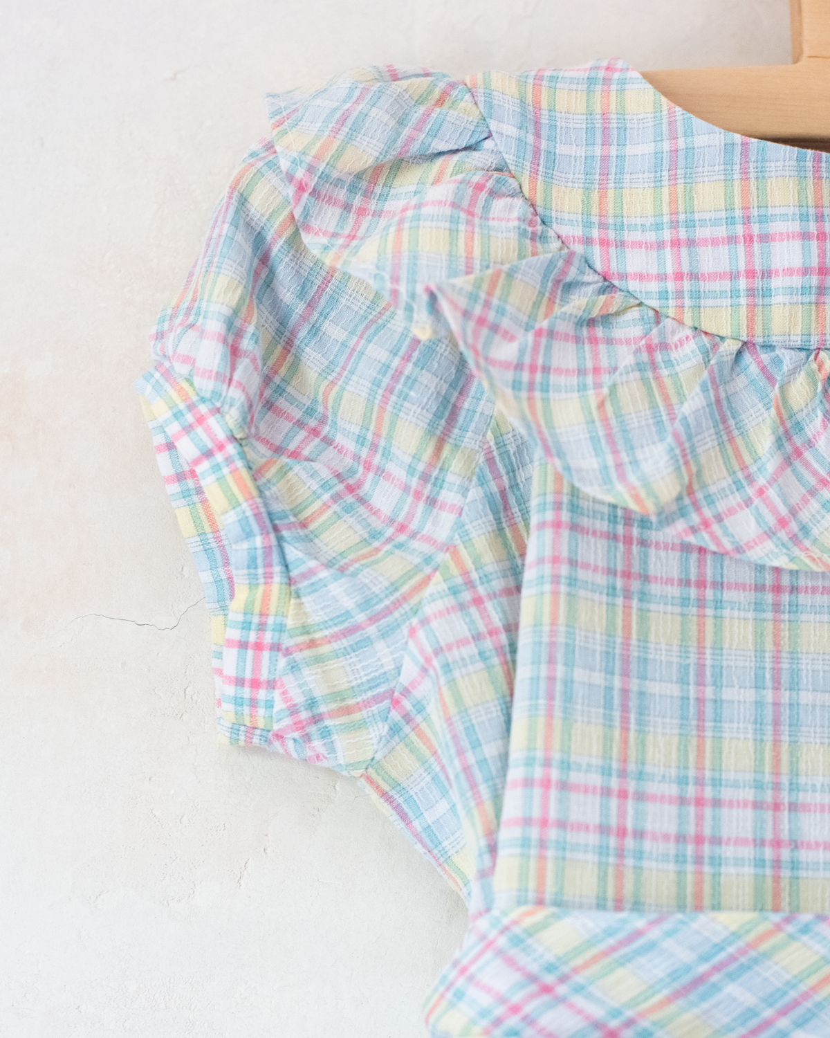 Pastel plaid dress with muslin | 2-3 years