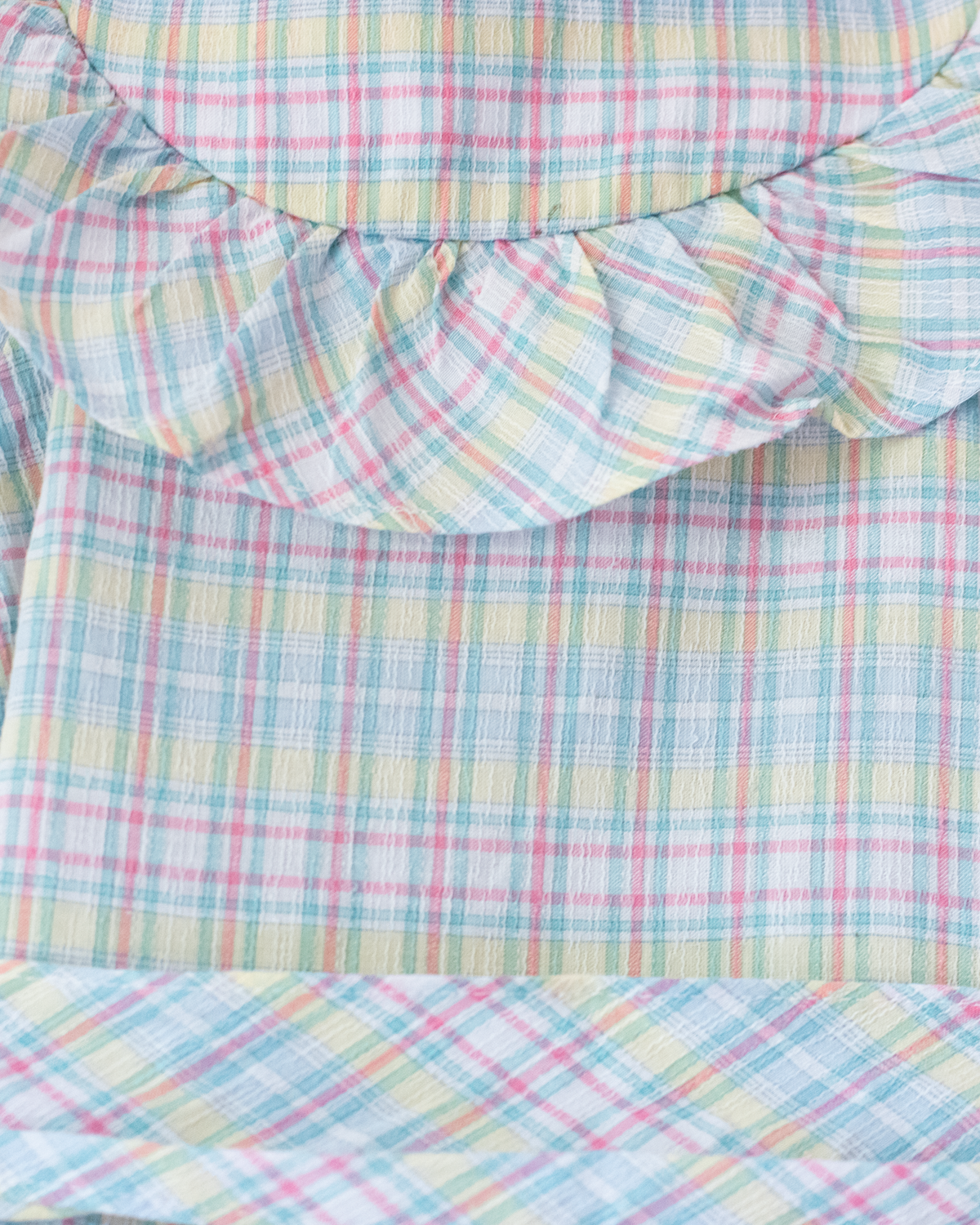 Pastel plaid dress with muslin | 2-3 years