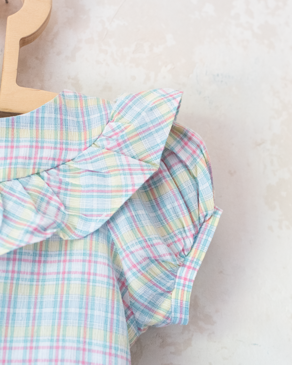 Pastel plaid dress with muslin | 2-3 years