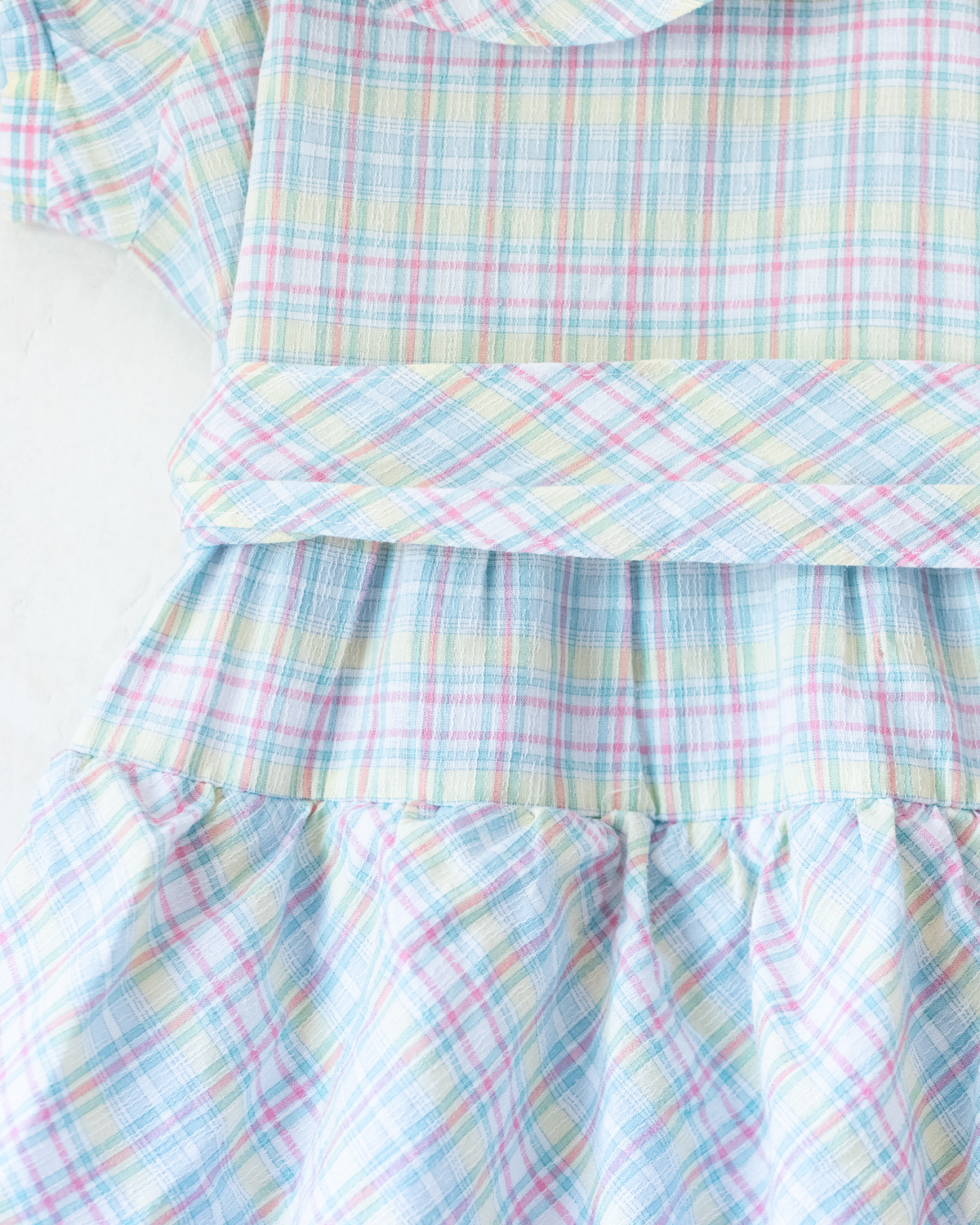 Pastel plaid dress with muslin | 2-3 years