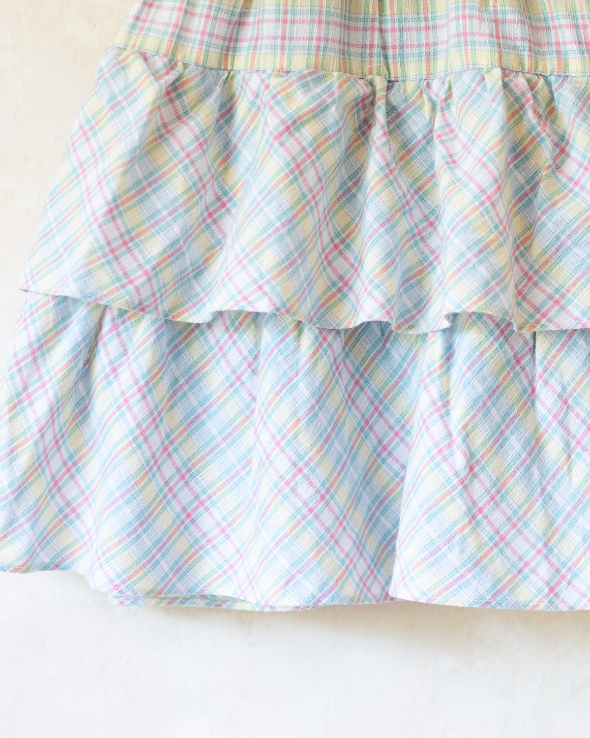Pastel plaid dress with muslin | 2-3 years