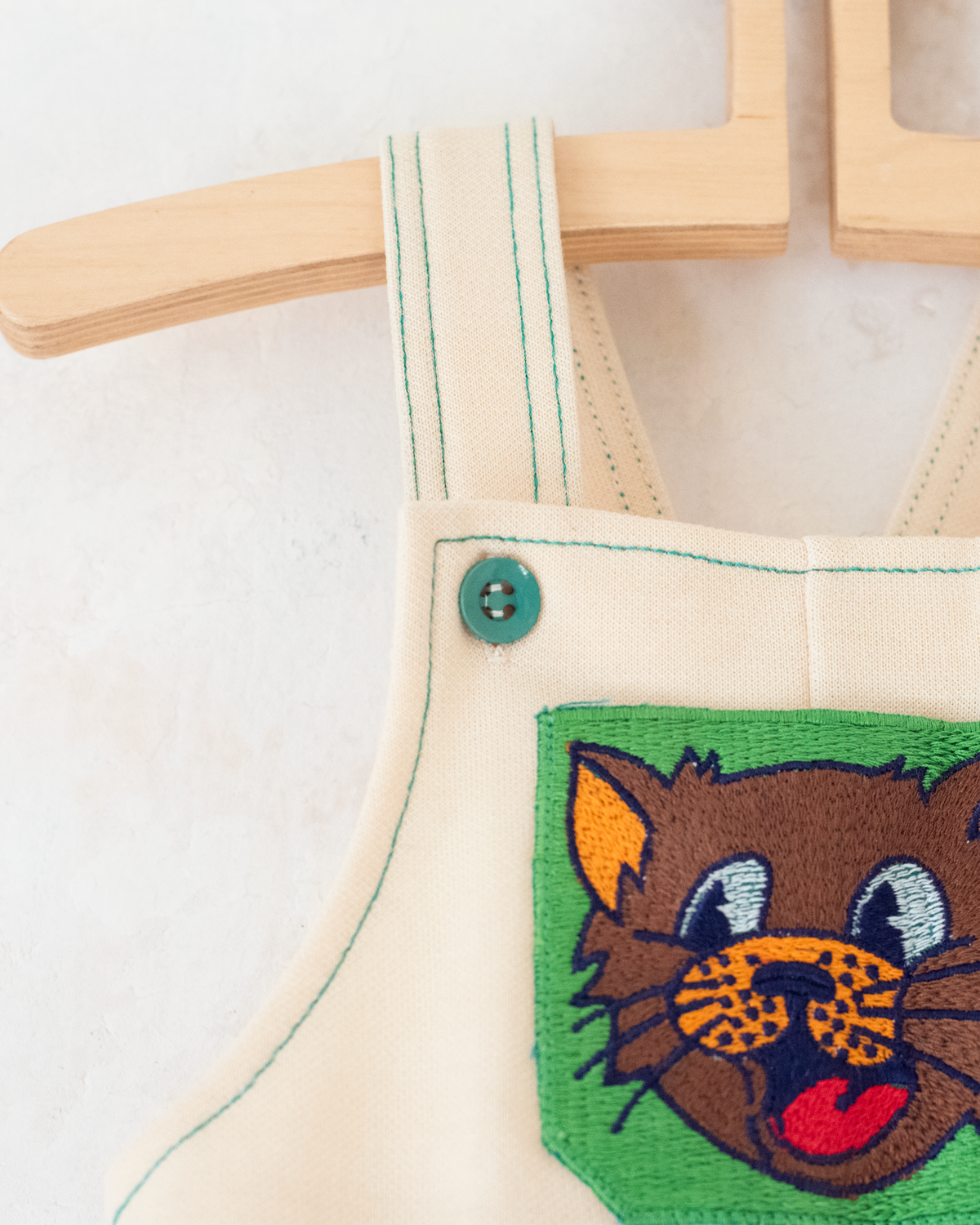Vintage Petits Bateaux romper with embroidered cat | 6-9 months