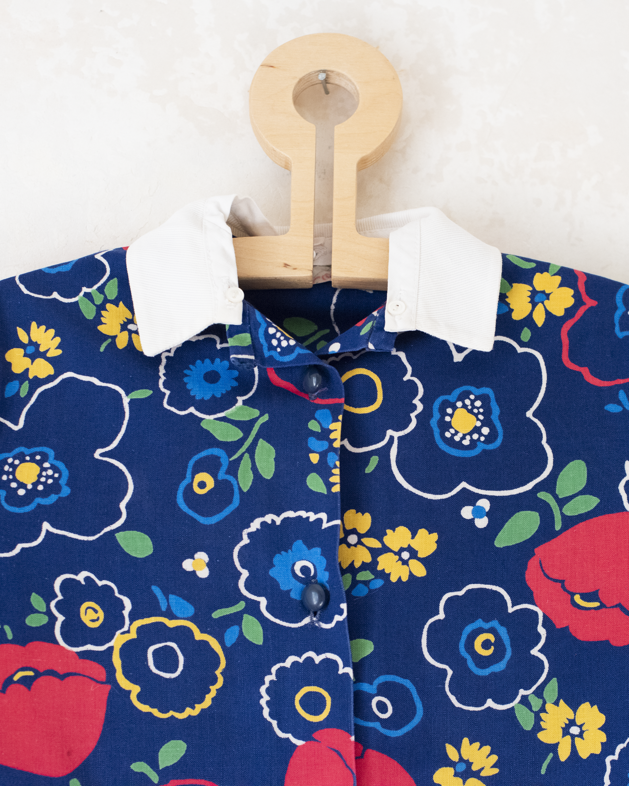 טוניקה צרפתית כחולה פרחונית | 6-7 שנים