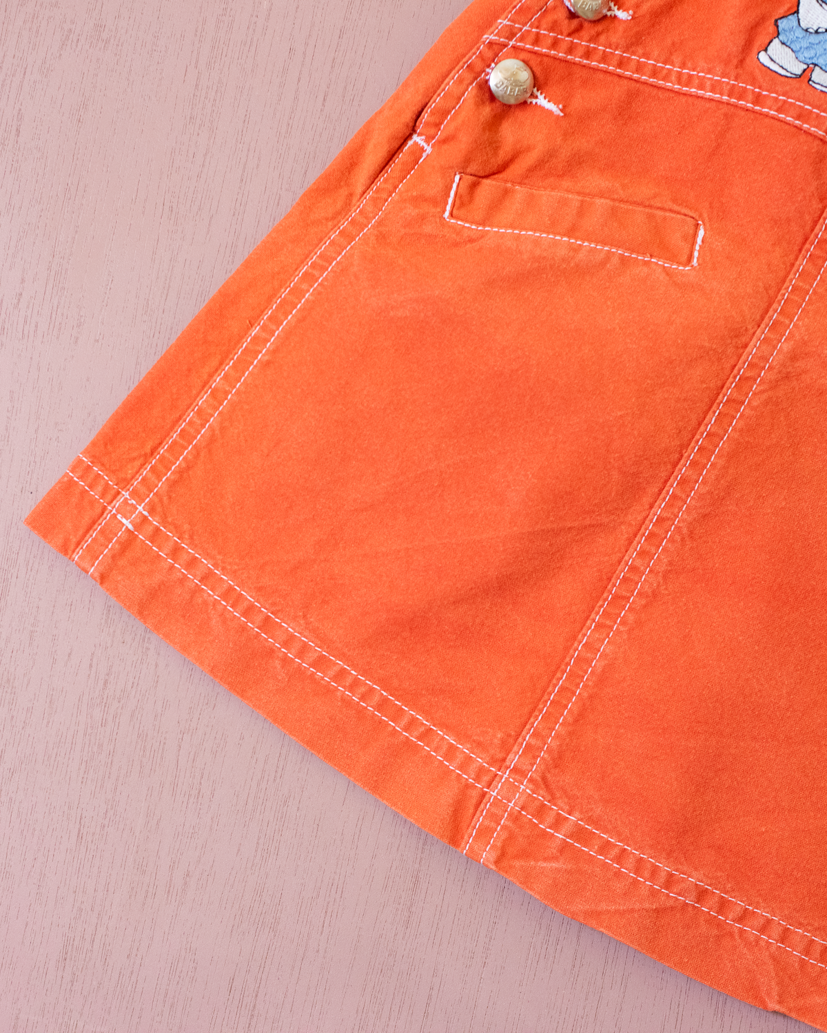 Orange sarafan with embroidery of the king and cat | 9-12 months