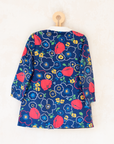 טוניקה צרפתית כחולה פרחונית | 6-7 שנים