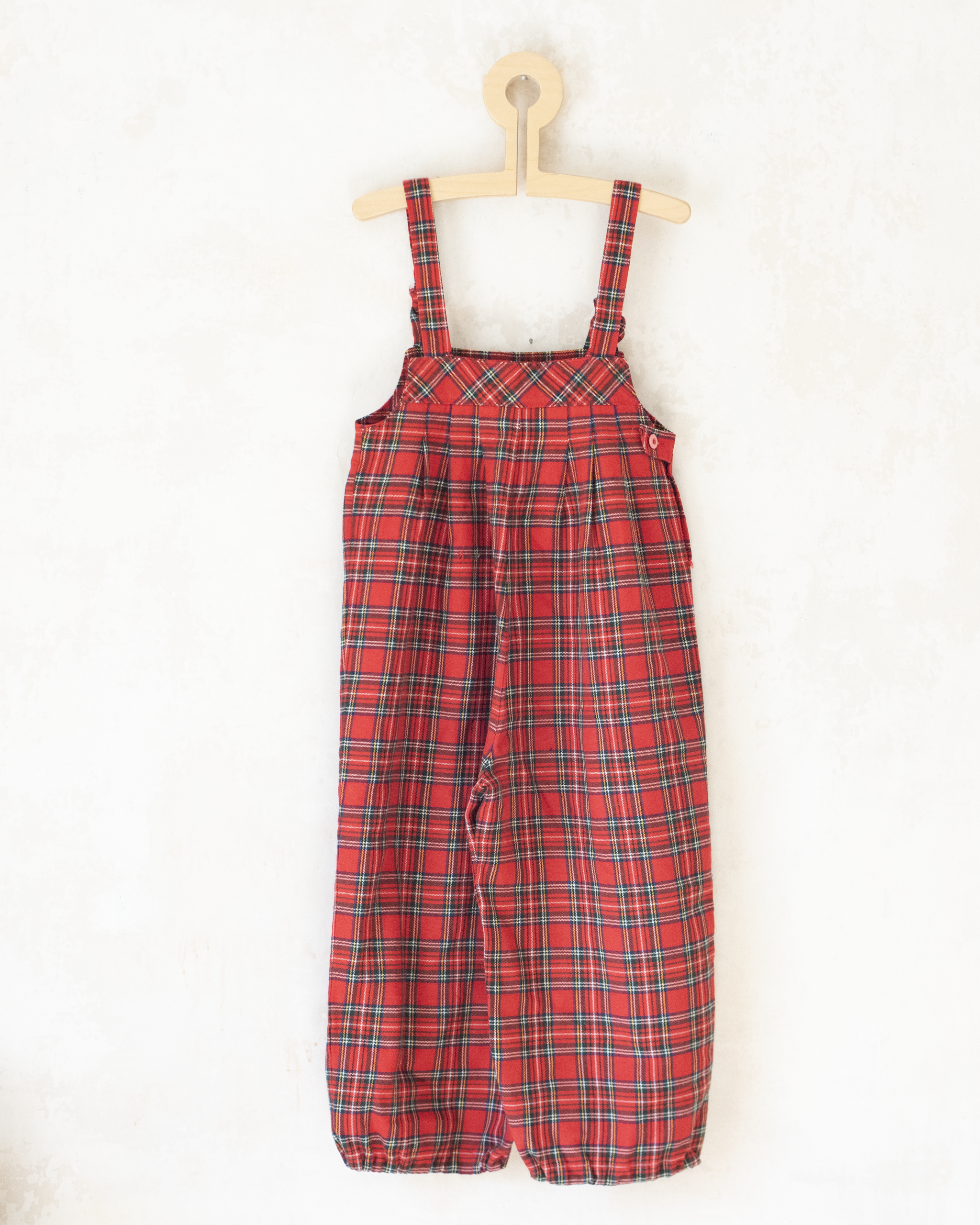 אוברול אדום משובץ | 3-4 שנים