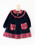 שמלת קטיפה שחורה עם בבושקות מבית מוסקינו | 2-3 שנים