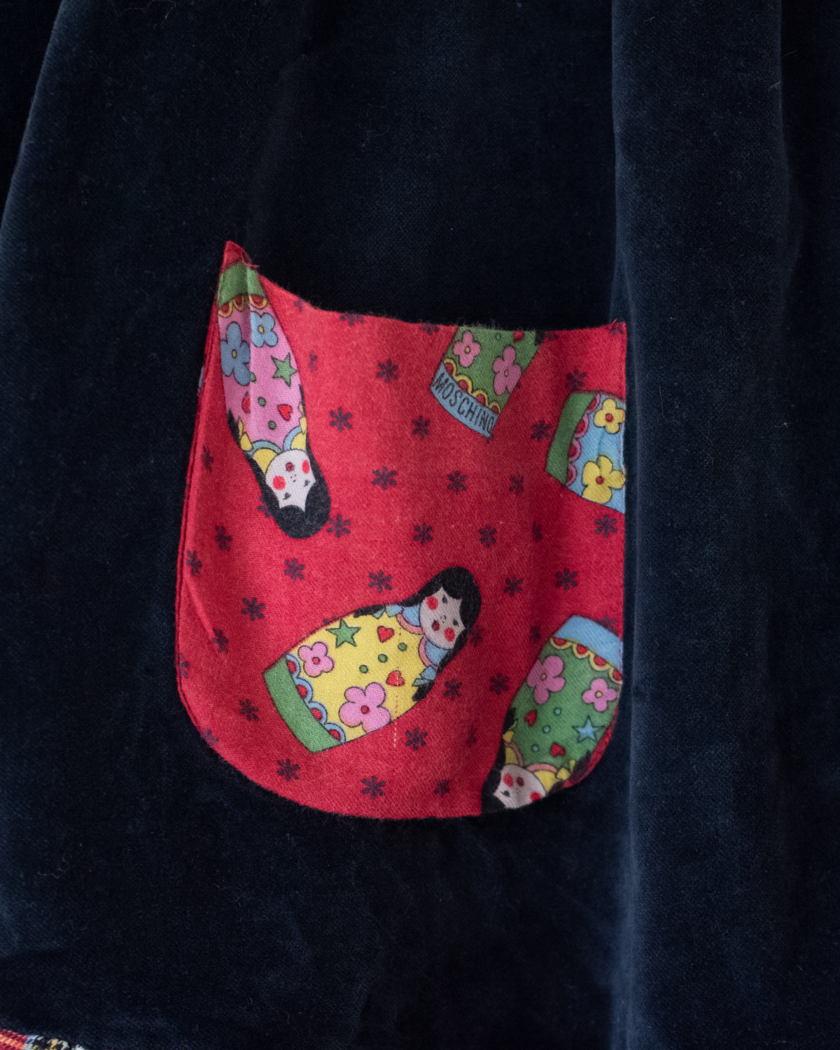 Moschino black velvet dress with babushkas | 2-3 years