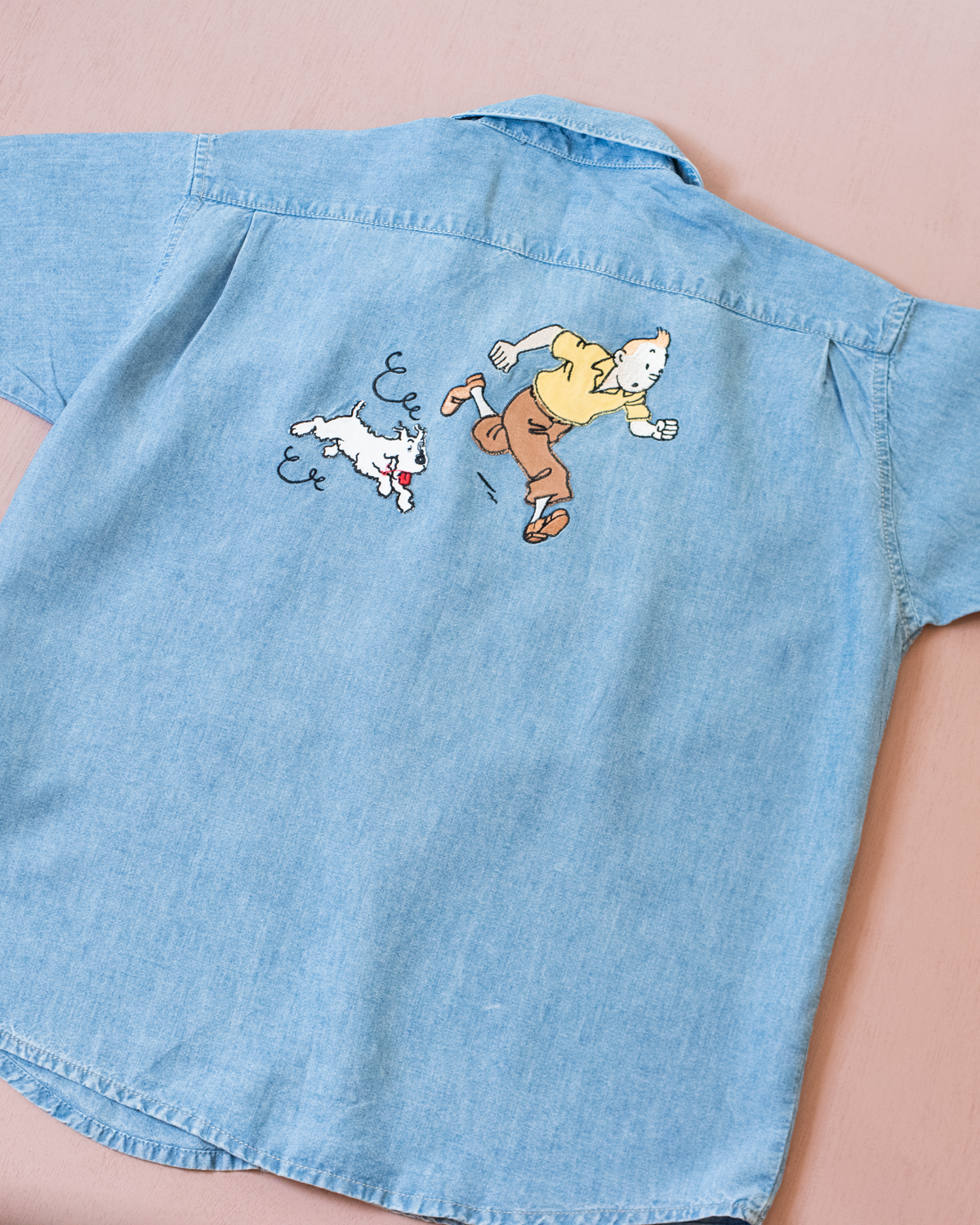 Tintin embroidered denim shirt | 3-4 years