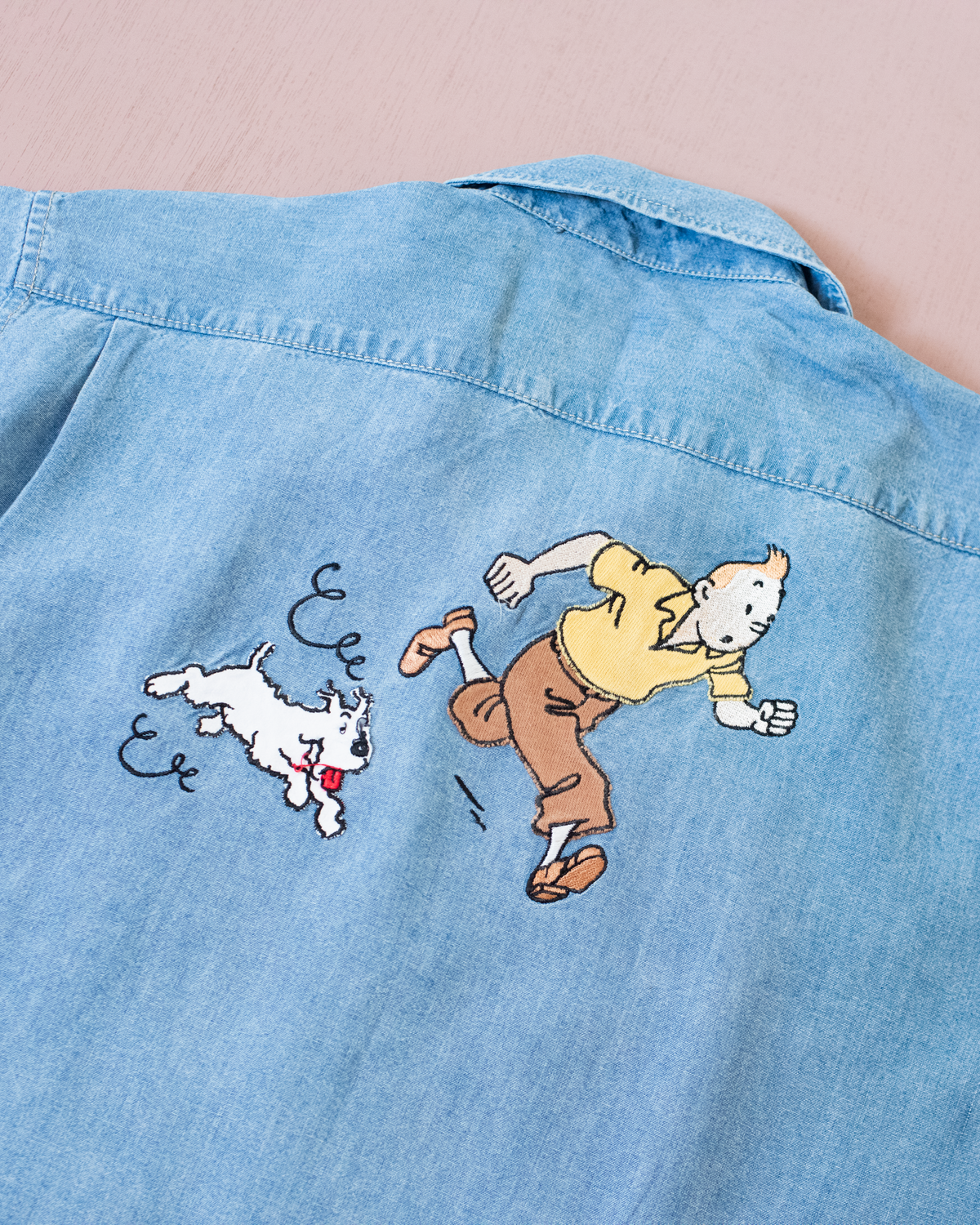 Tintin embroidered denim shirt | 3-4 years