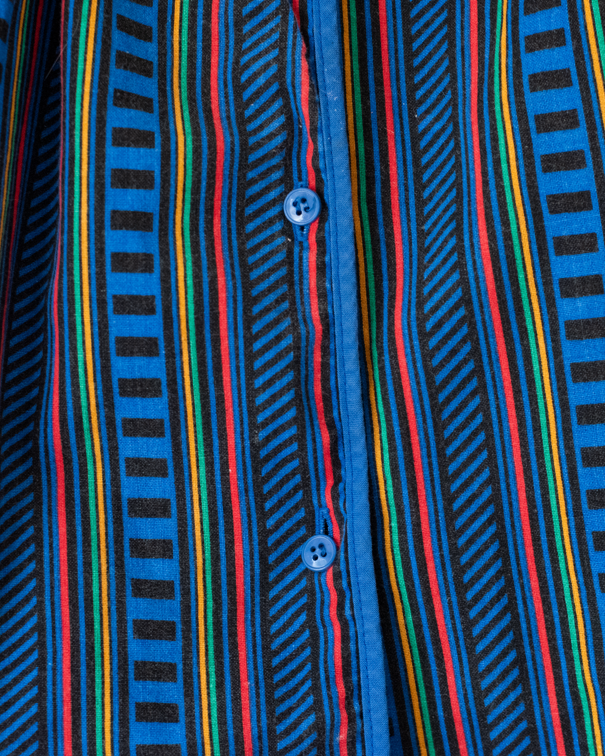 Blue dress with colorful prints | 3-4 years