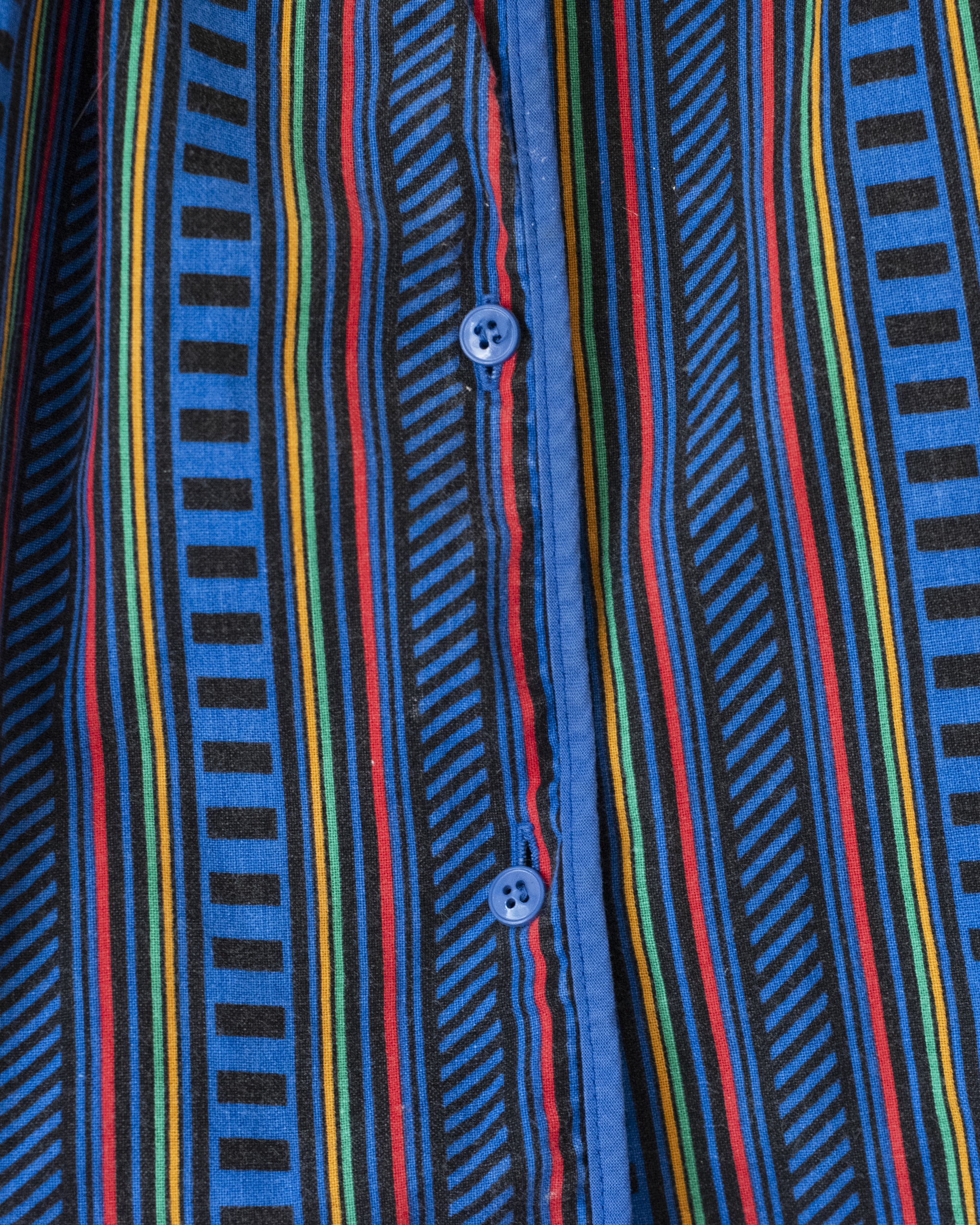 שמלה כחולה עם הדפסים צבעוניים | 3-4 שנים