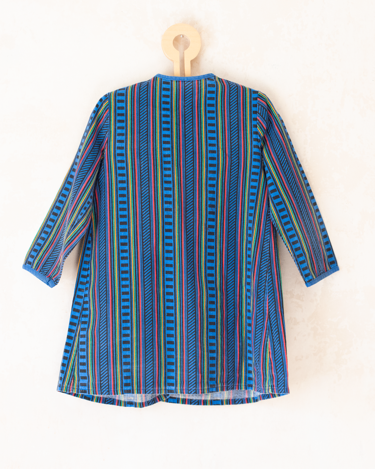 Blue dress with colorful prints | 3-4 years
