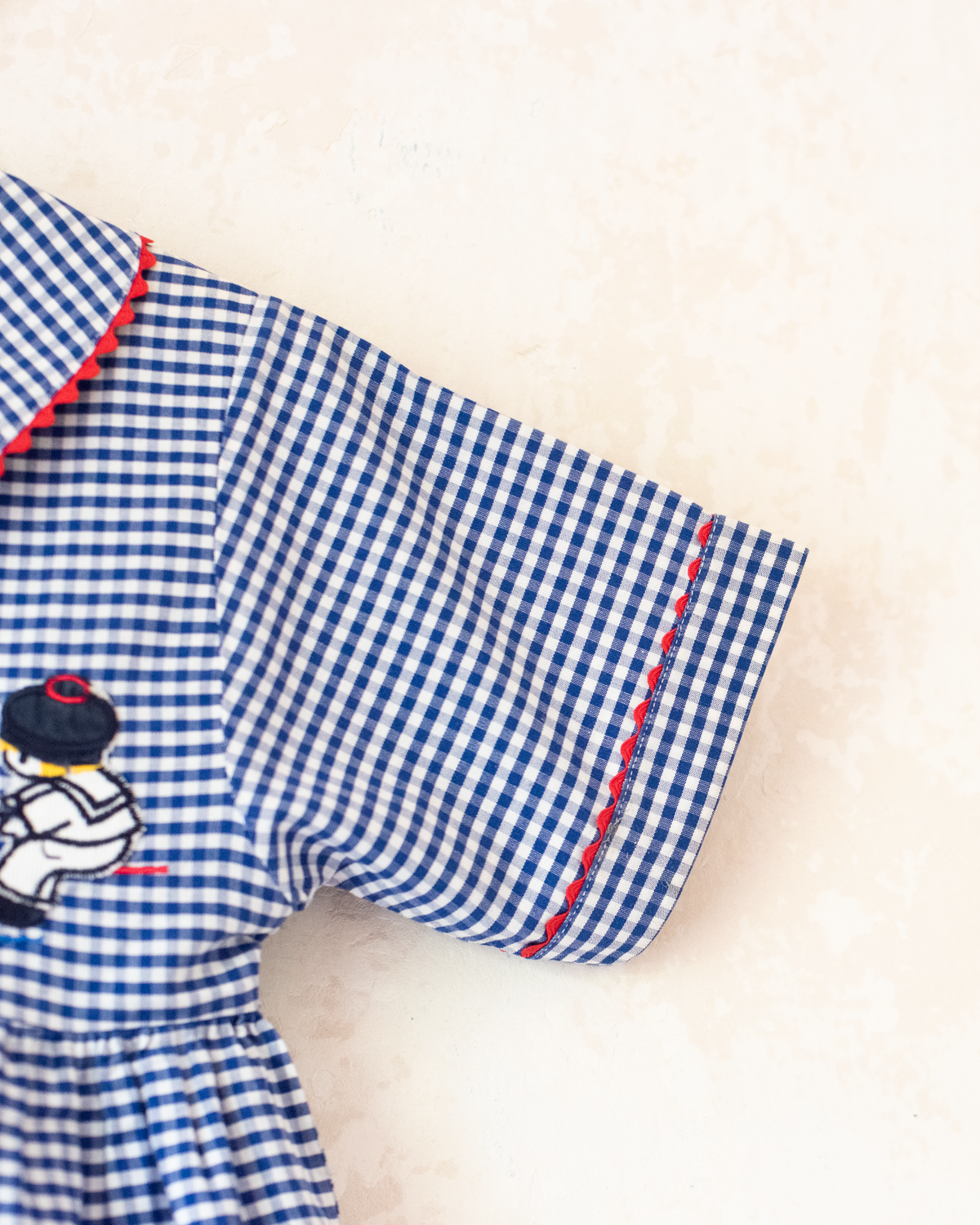 Plaid dress from Italy with sailor and sailboat embroidery | 3-4 years