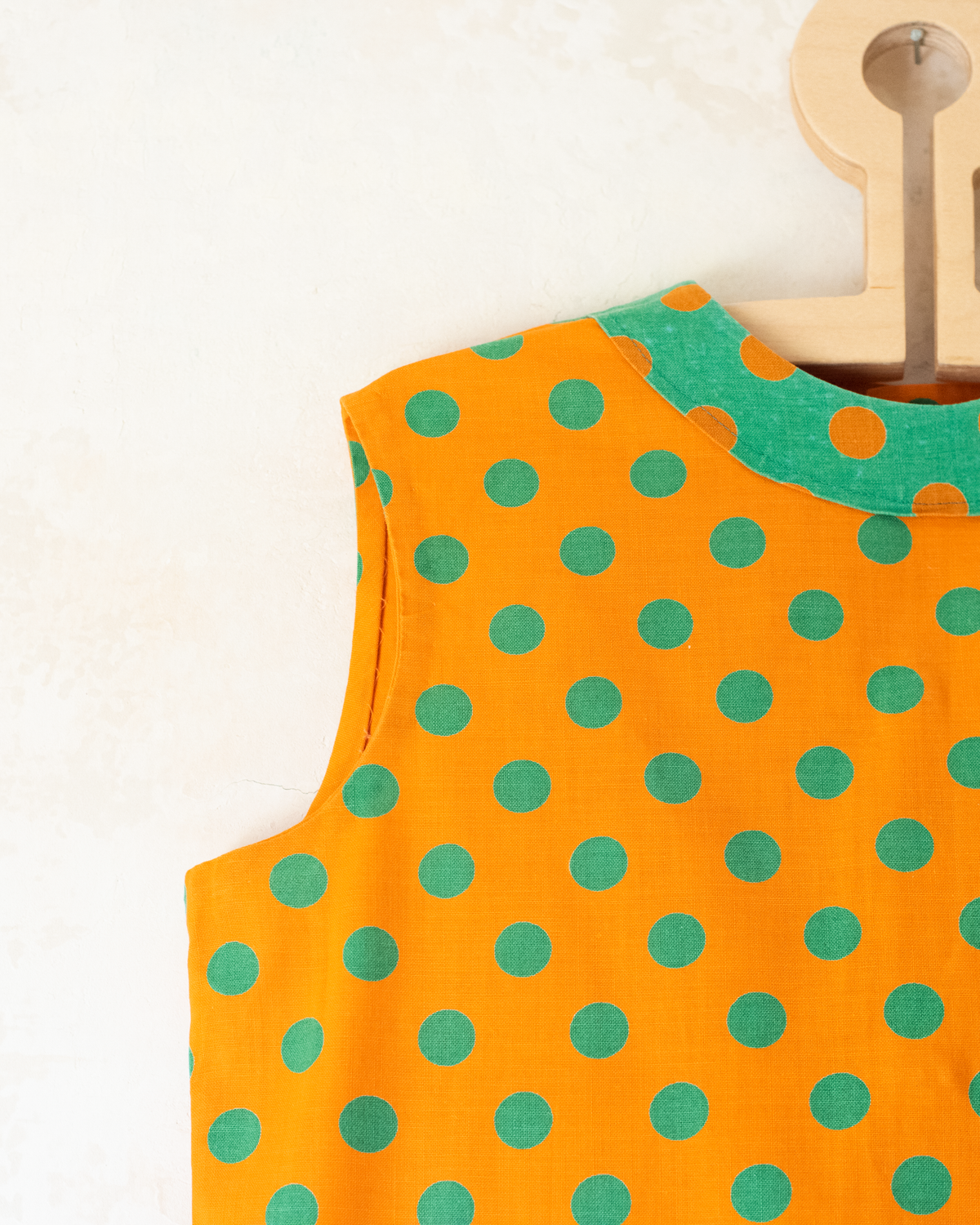 Orange dress with green dots | 5-6 years