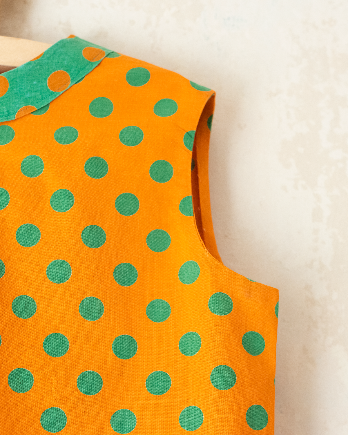 Orange dress with green dots | 5-6 years