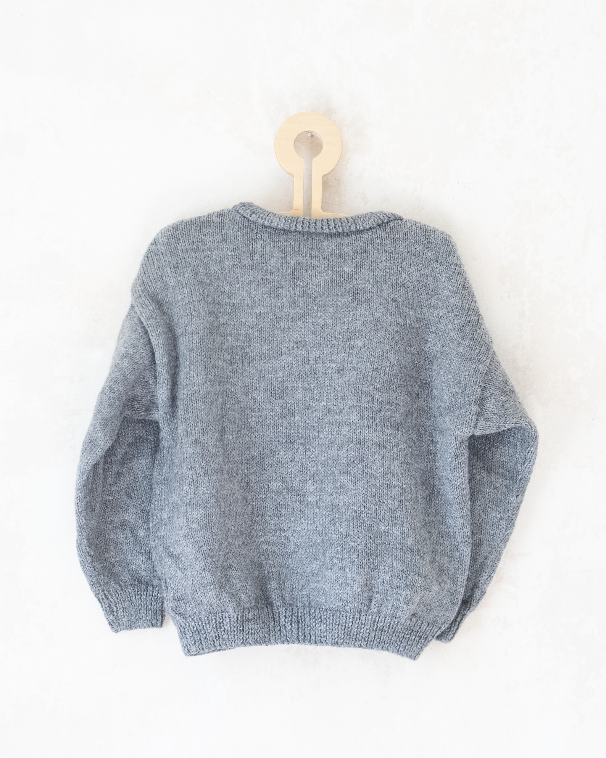 סוודר צמר אפור עם טינטין ומילו | 5-6 שנים