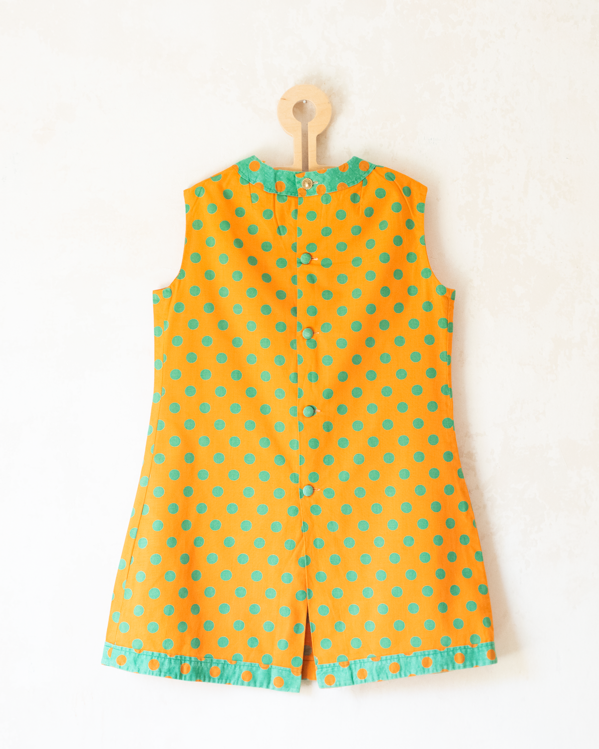 Orange dress with green dots | 5-6 years