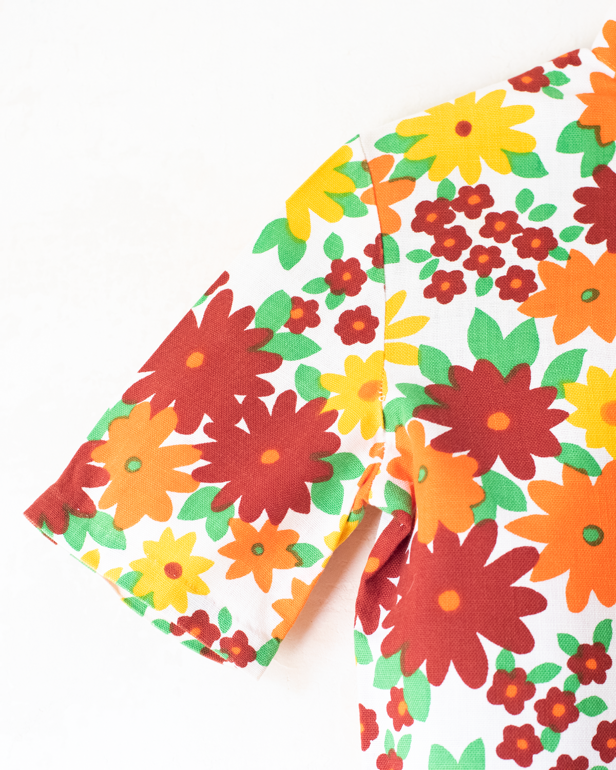 Floral dress in shades of orange from the 70s | 5-6 years