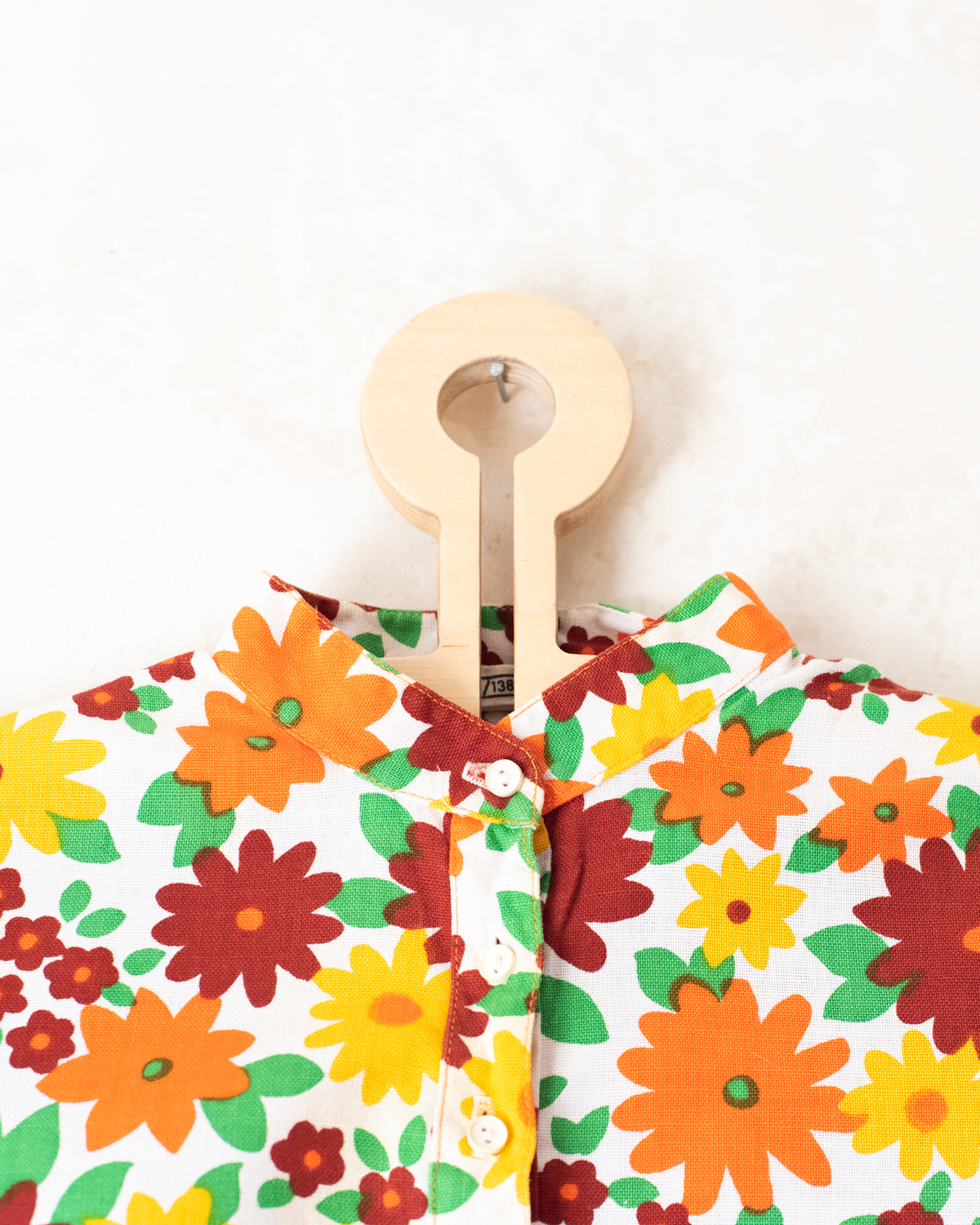 Floral dress in shades of orange from the 70s | 5-6 years