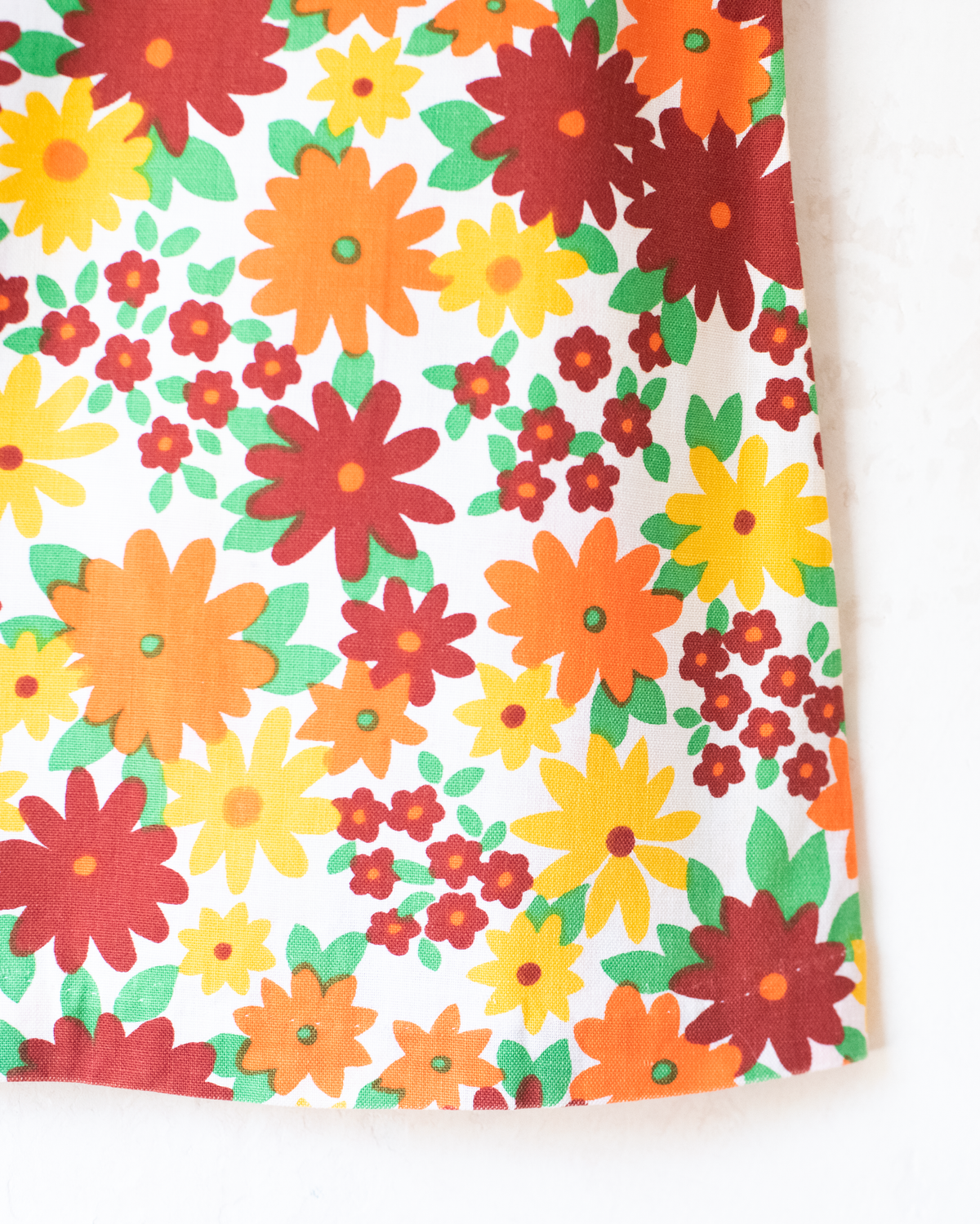 Floral dress in shades of orange from the 70s | 5-6 years