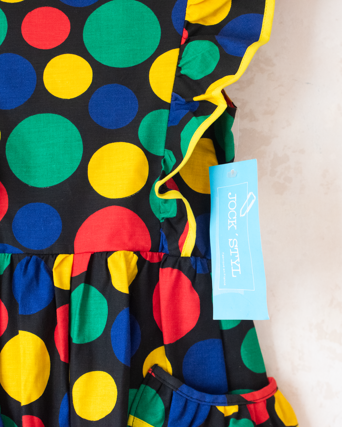 Colorful Polka Dot Overalls | French Dead Stock | 9-10 Years