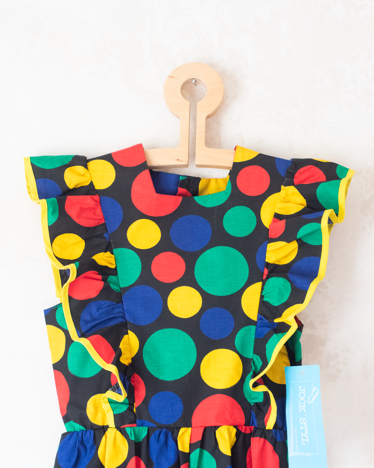 Colorful Polka Dot Overalls | French Dead Stock | 9-10 Years