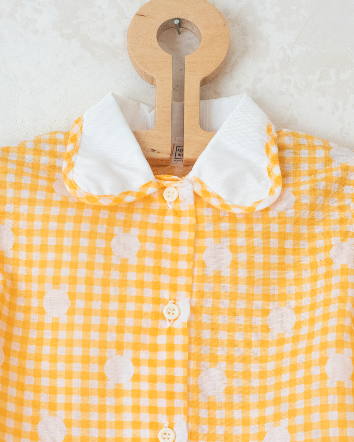 Plaid shirt with white circles | French deadstock from the 70s | 3-4 years