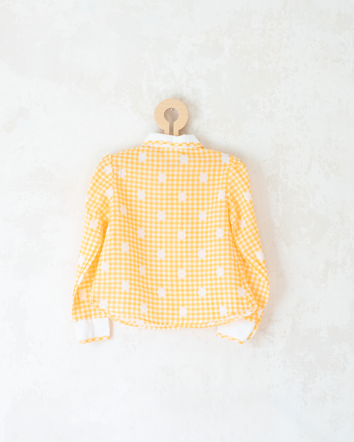Plaid shirt with white circles | French deadstock from the 70s | 3-4 years