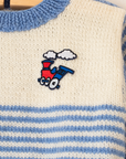 סוודר צמר עם פסים ורכבת | 3-4 שנים