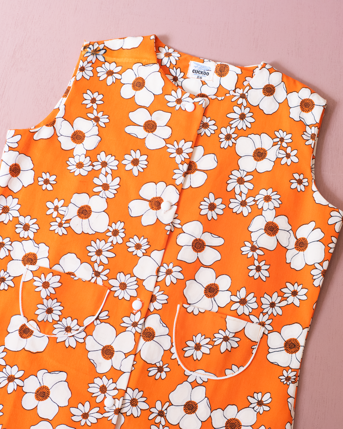 Orange floral set from the seventies | 8-9 years